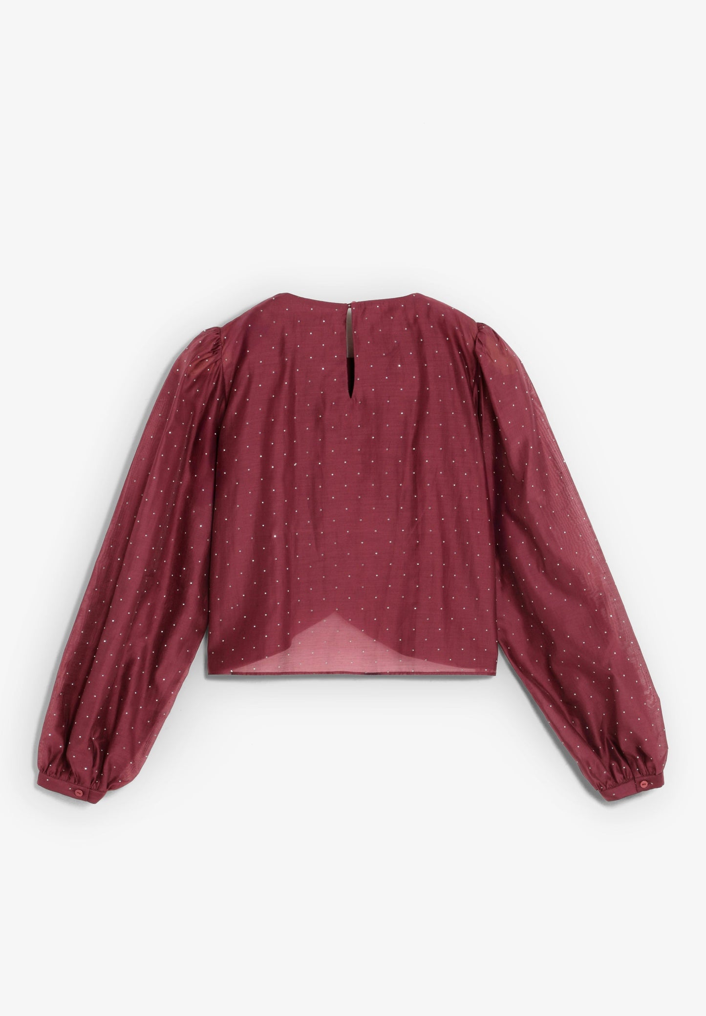 BLUSA ACETINADA COM STRASS