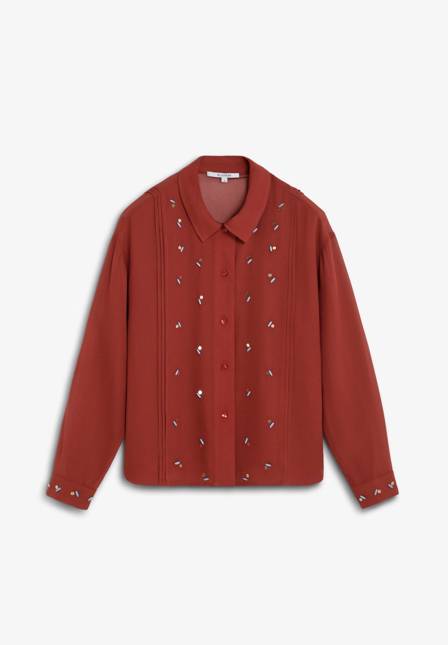 BLUSA DE VISCOSE COM PORMENOR DE APLIQUES