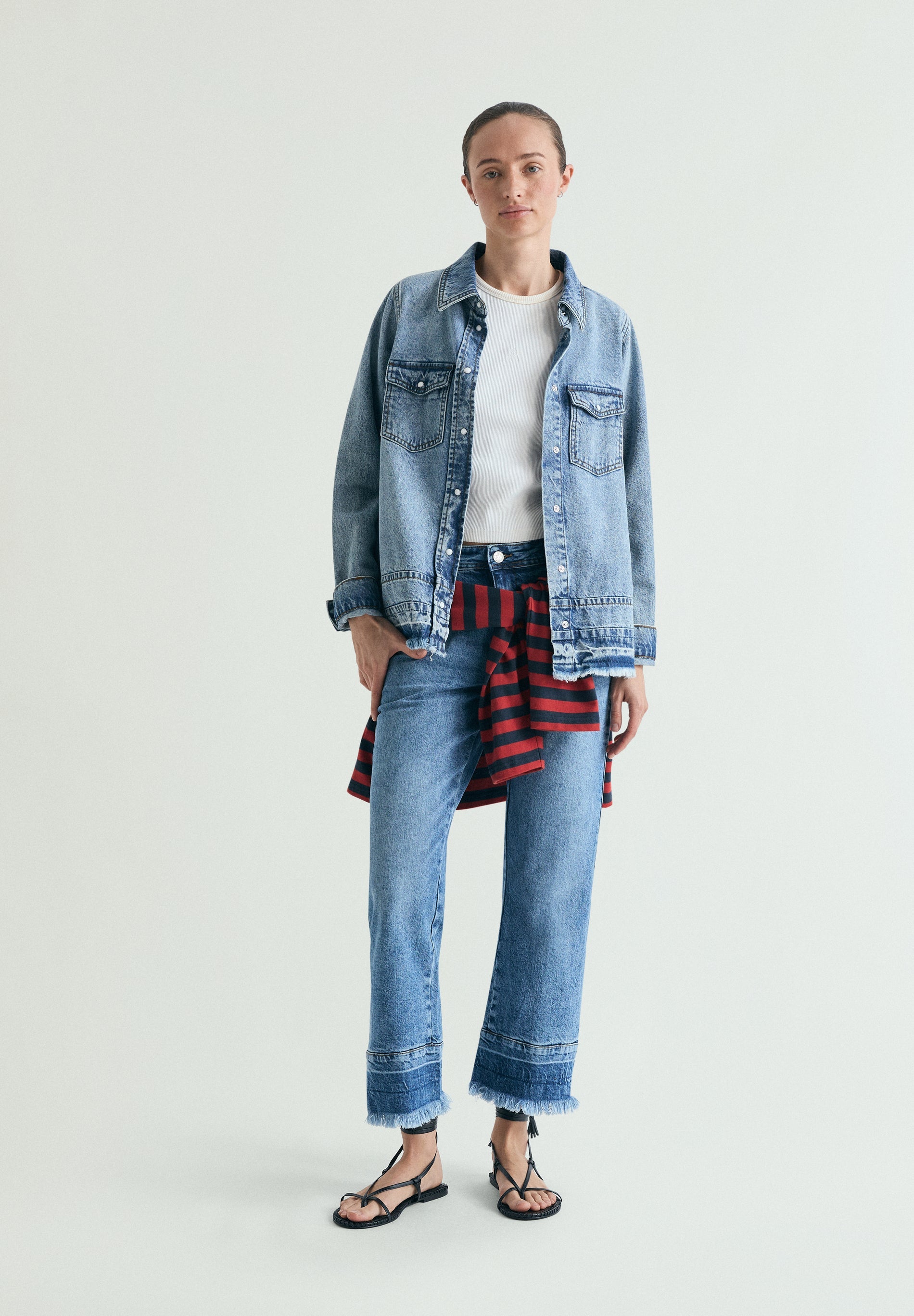 CAMISA DENIM DESBOTADA
