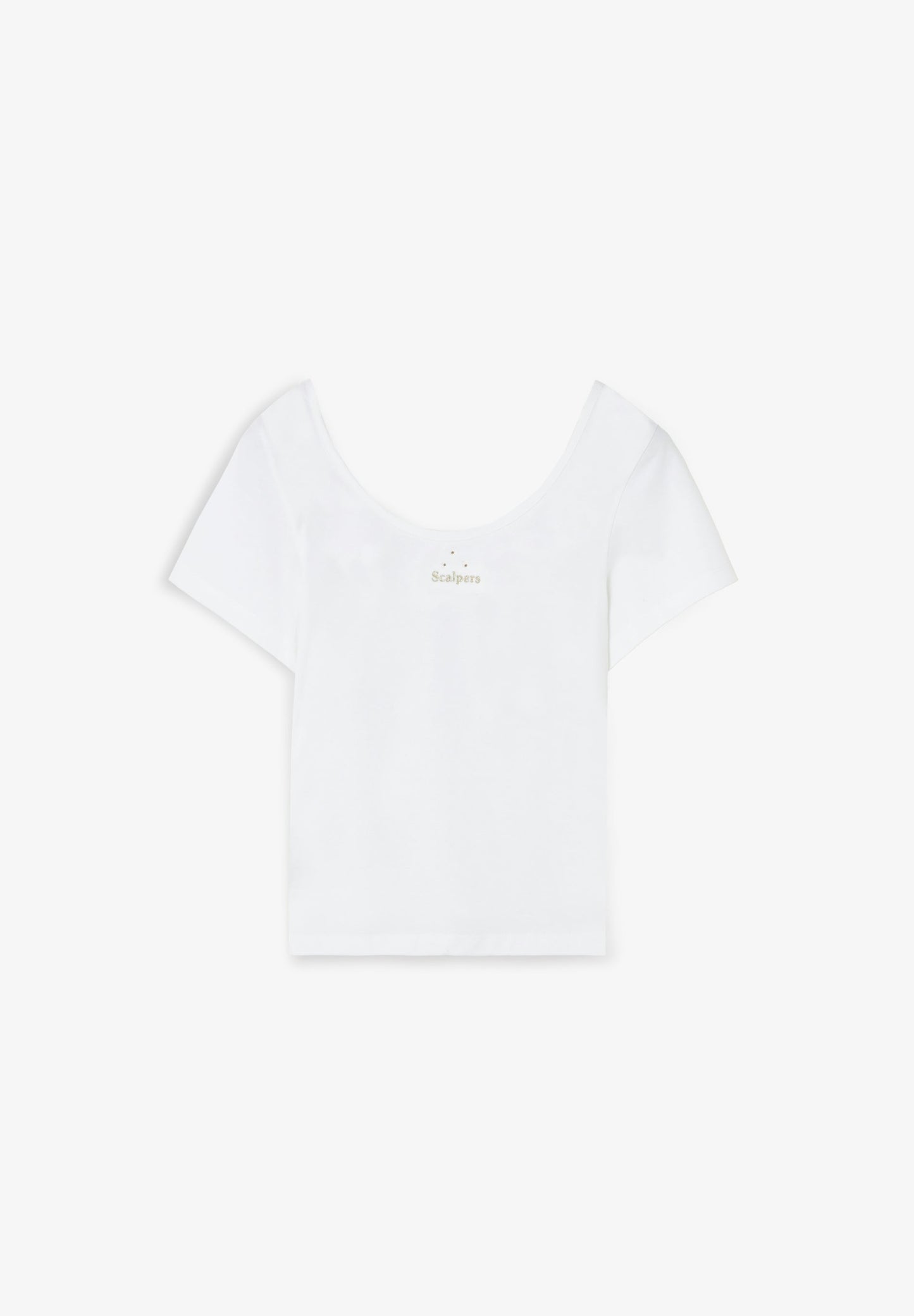 T-SHIRT COM DECOTE REDONDO E MISSANGAS