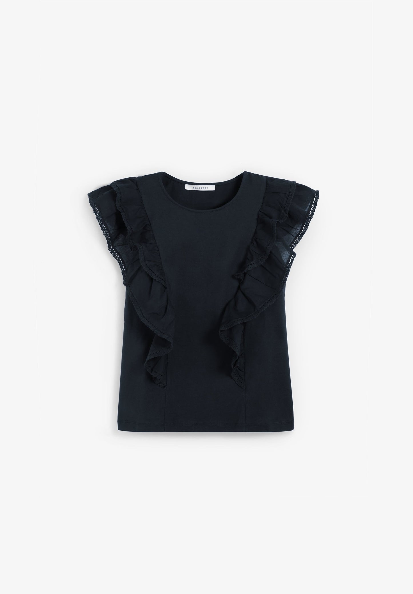 T-SHIRT ALGODÃO COM FOLHOS