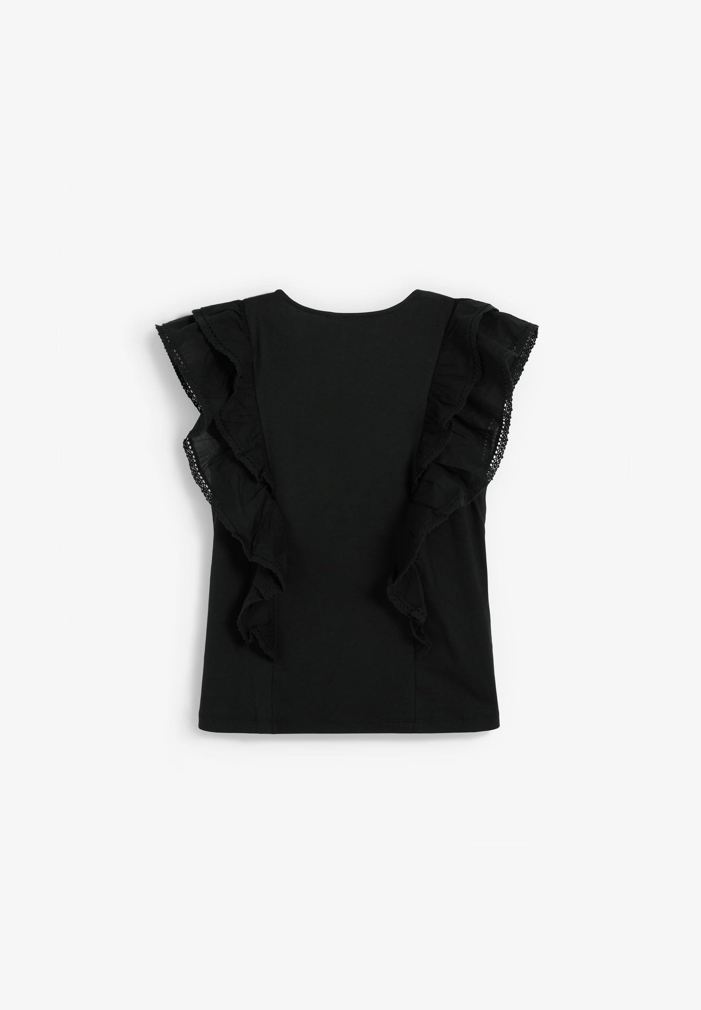 T-SHIRT ALGODÃO COM FOLHOS