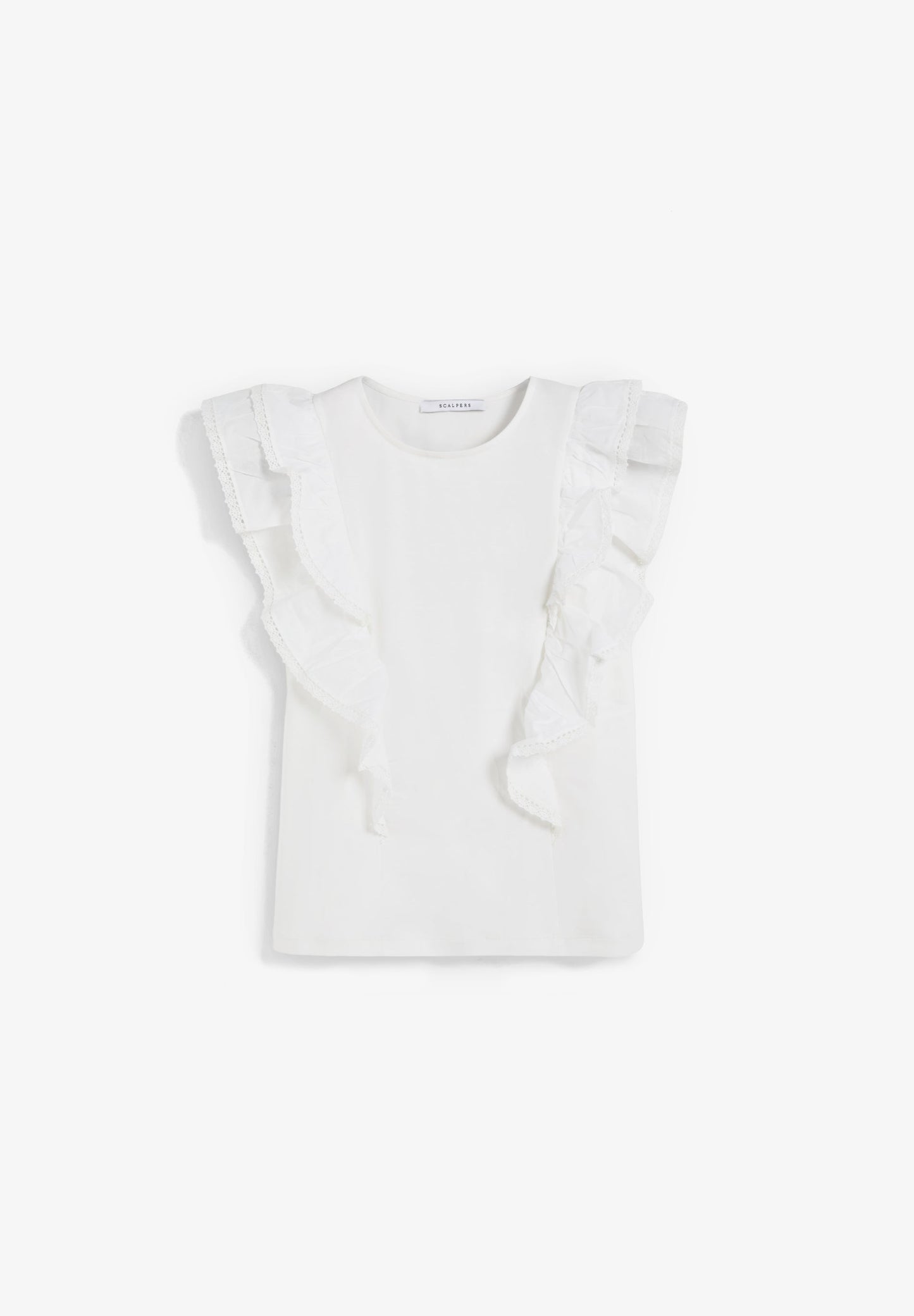 T-SHIRT ALGODÃO COM FOLHOS