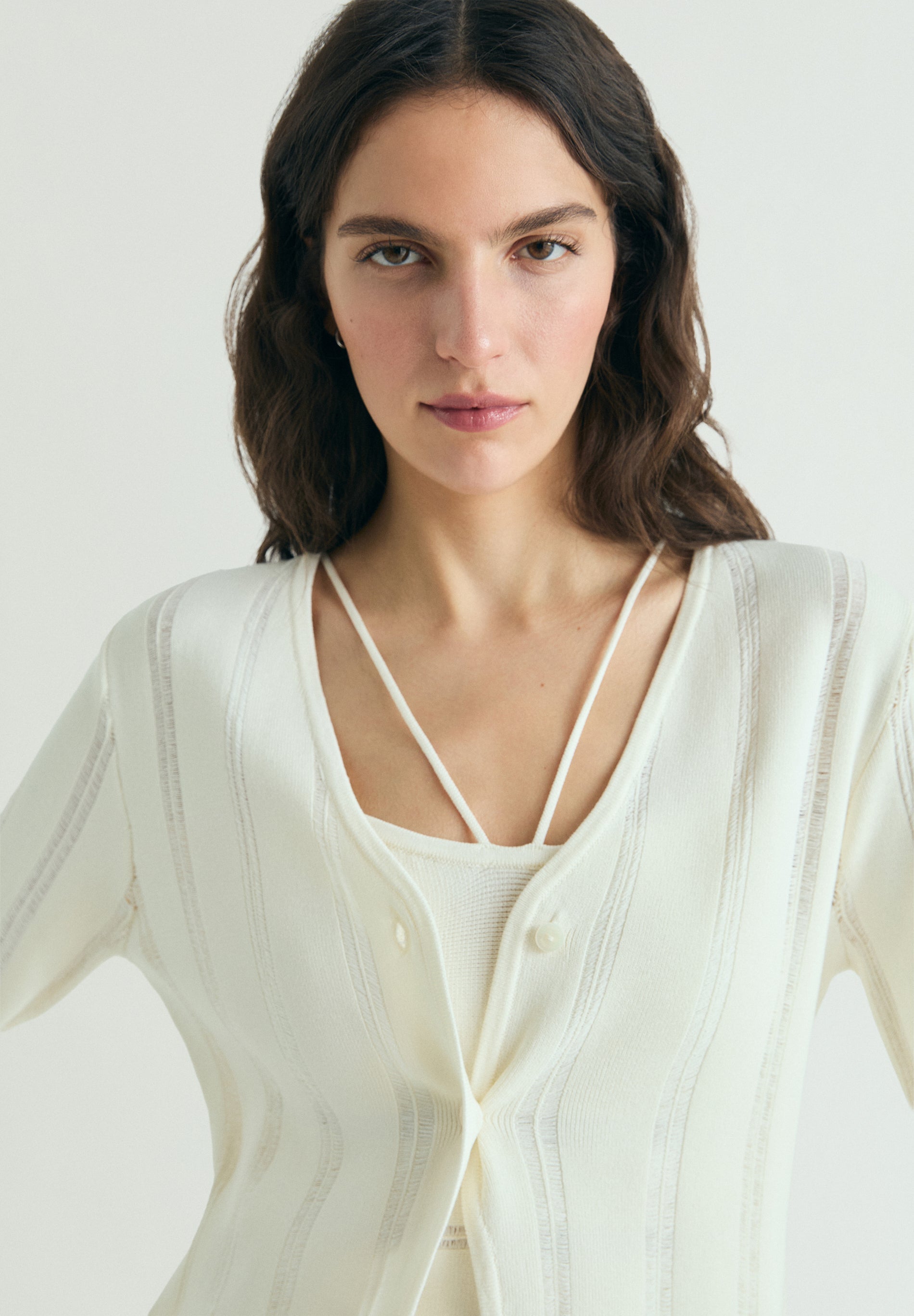 CARDIGAN DE MALHA CANELADA