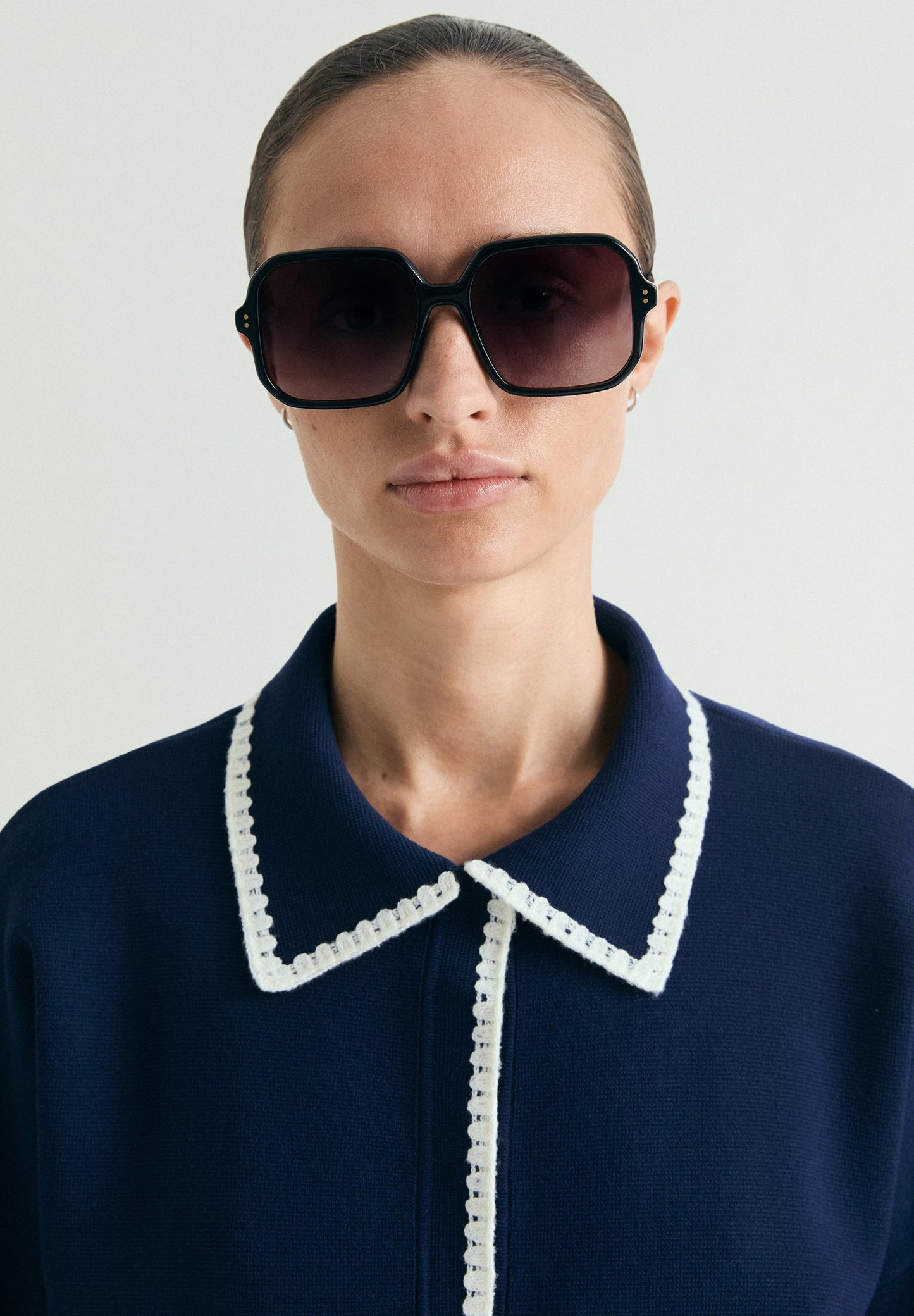 CARDIGAN DE MALHA FINA EM CONTRASTE