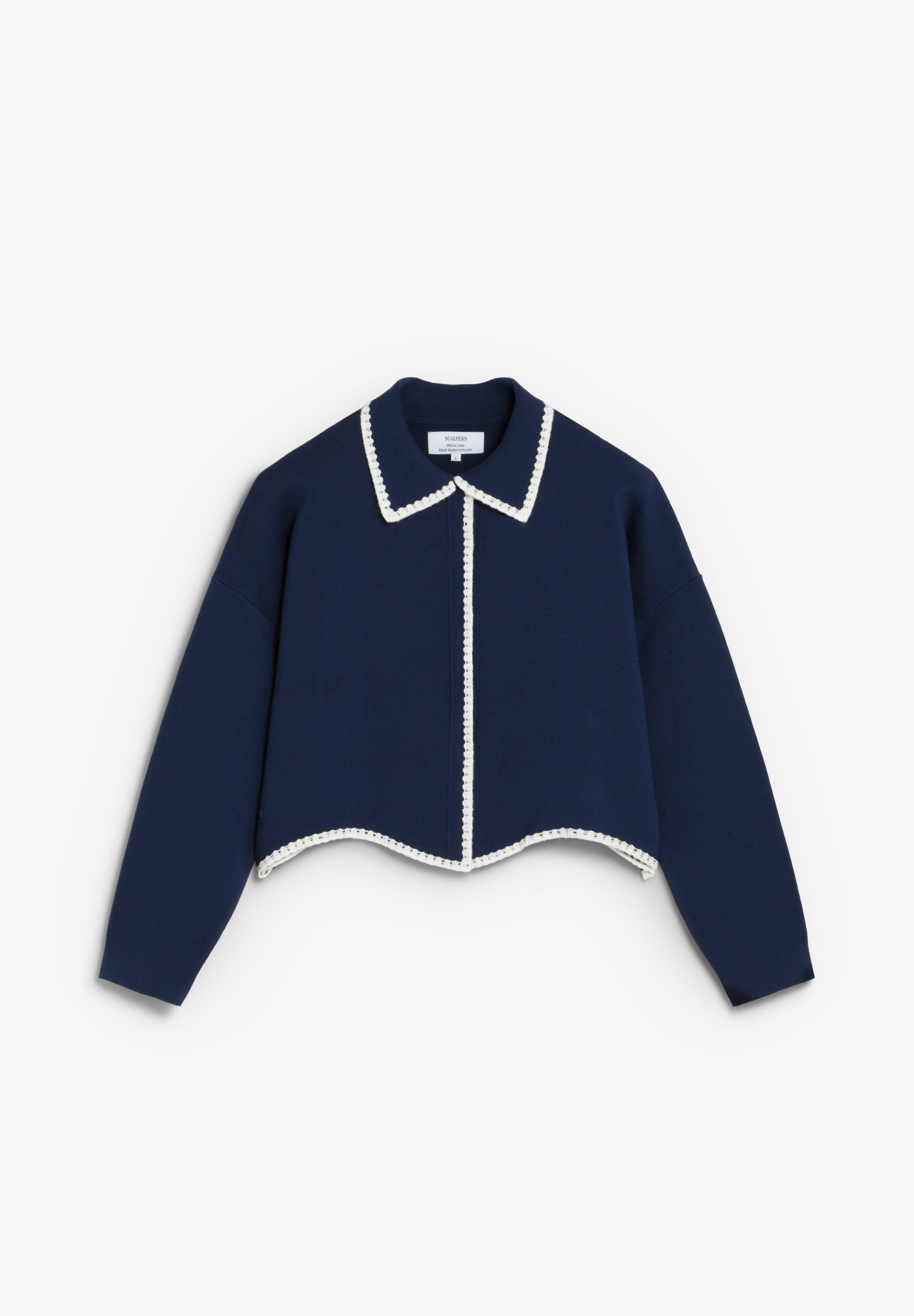 CARDIGAN DE MALHA FINA EM CONTRASTE