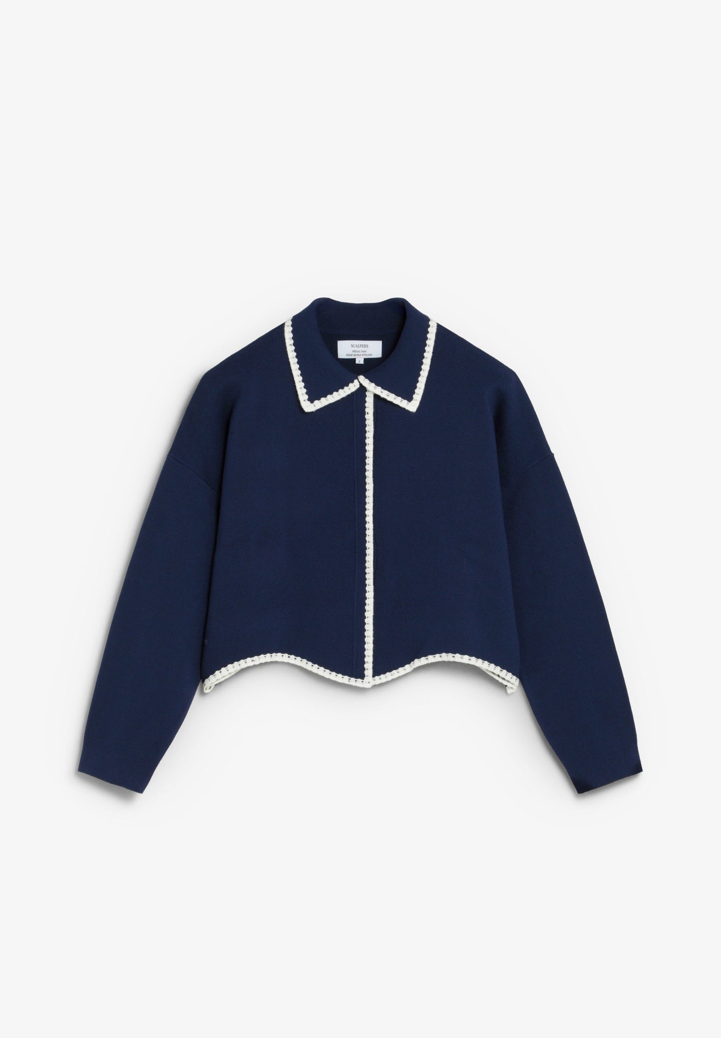 CARDIGAN DE MALHA FINA EM CONTRASTE