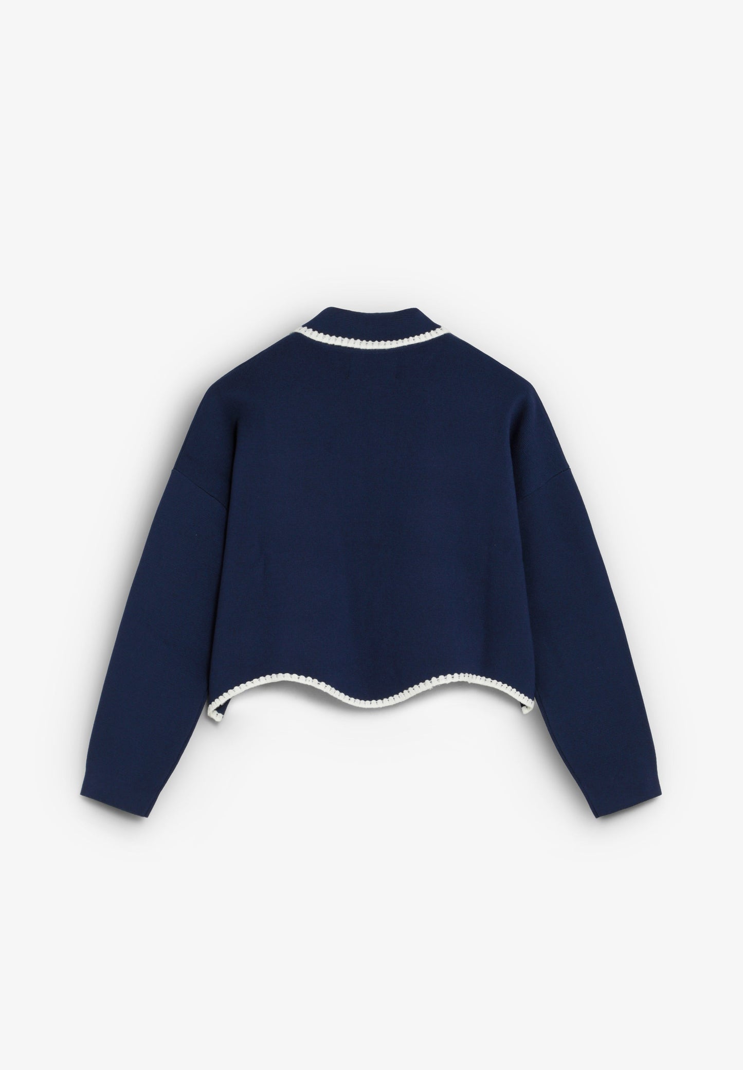 CARDIGAN DE MALHA FINA EM CONTRASTE