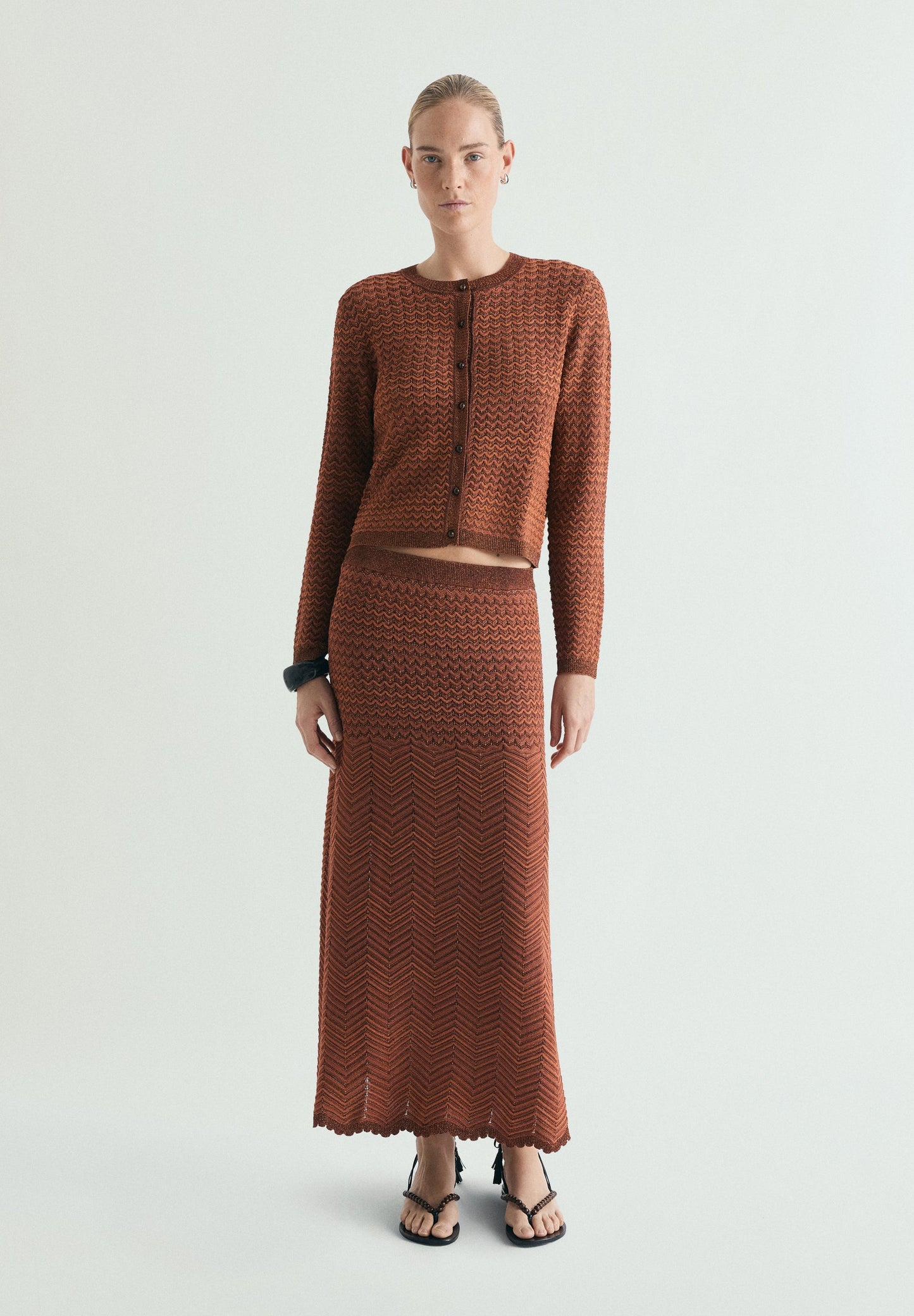 CARDIGAN DE MALHA METALIZADA