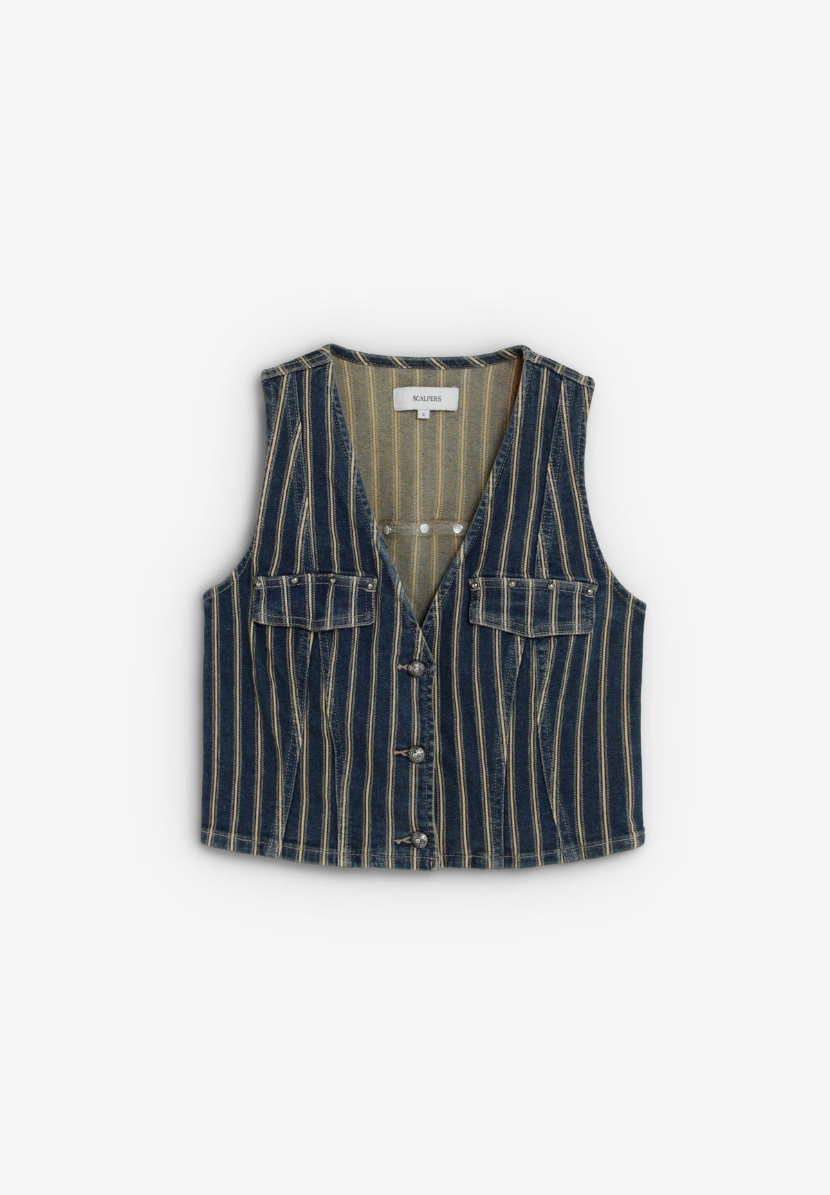 COLETE DENIM ÀS RISCAS