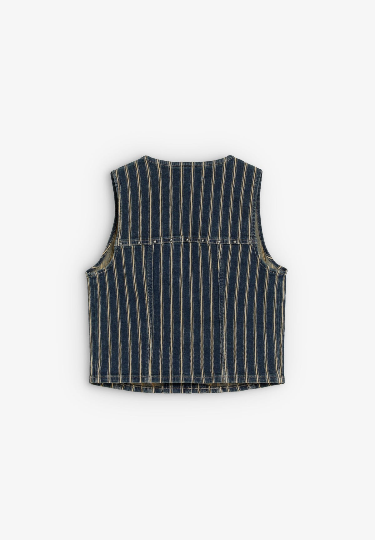 COLETE DENIM ÀS RISCAS