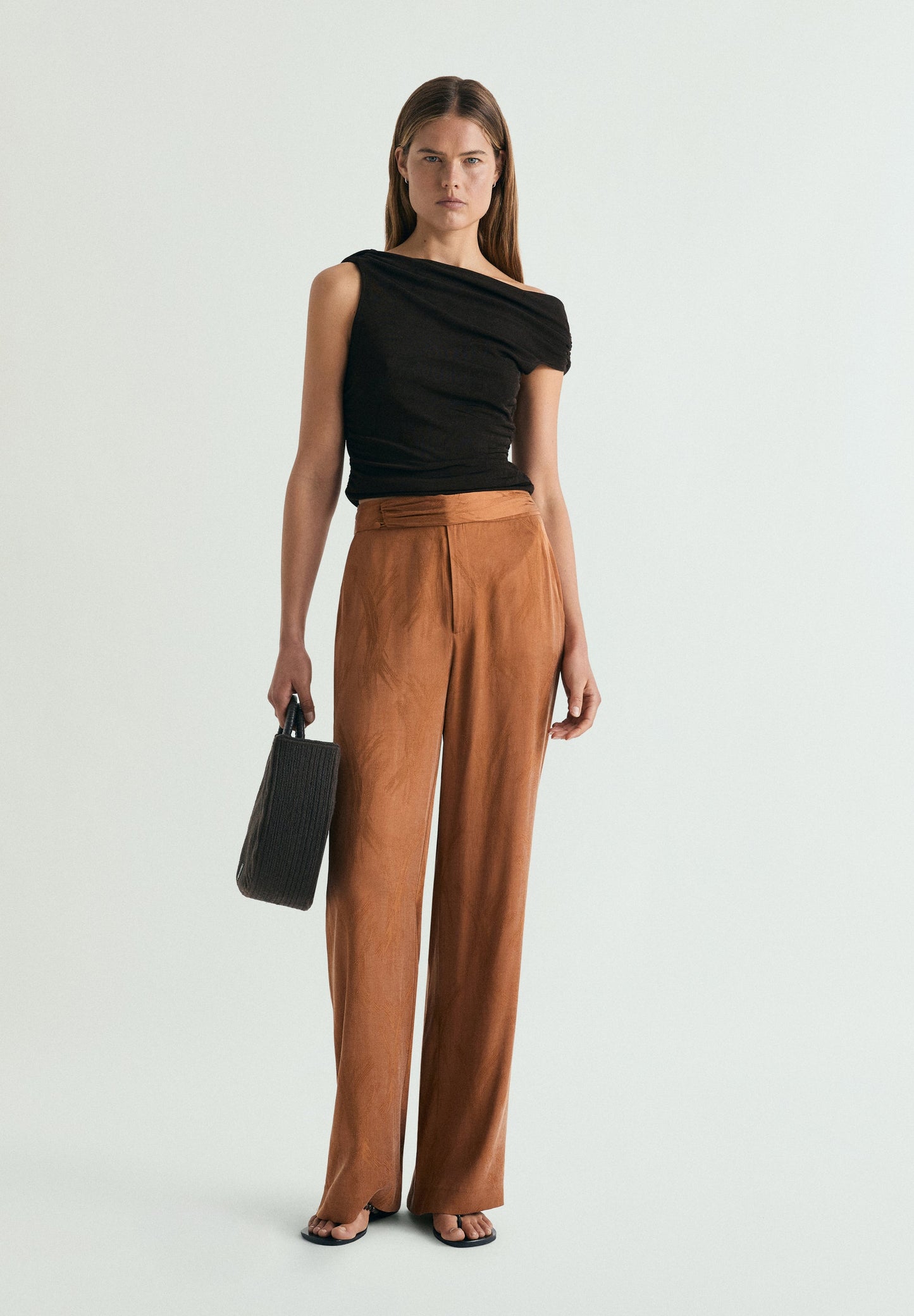 CALÇAS WIDE LEG JACQUARD
