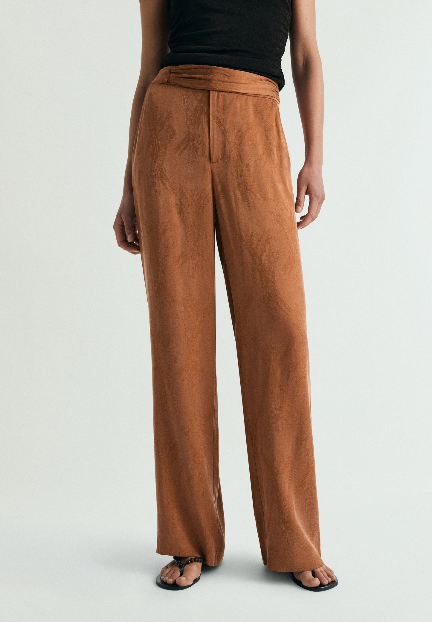 CALÇAS WIDE LEG JACQUARD