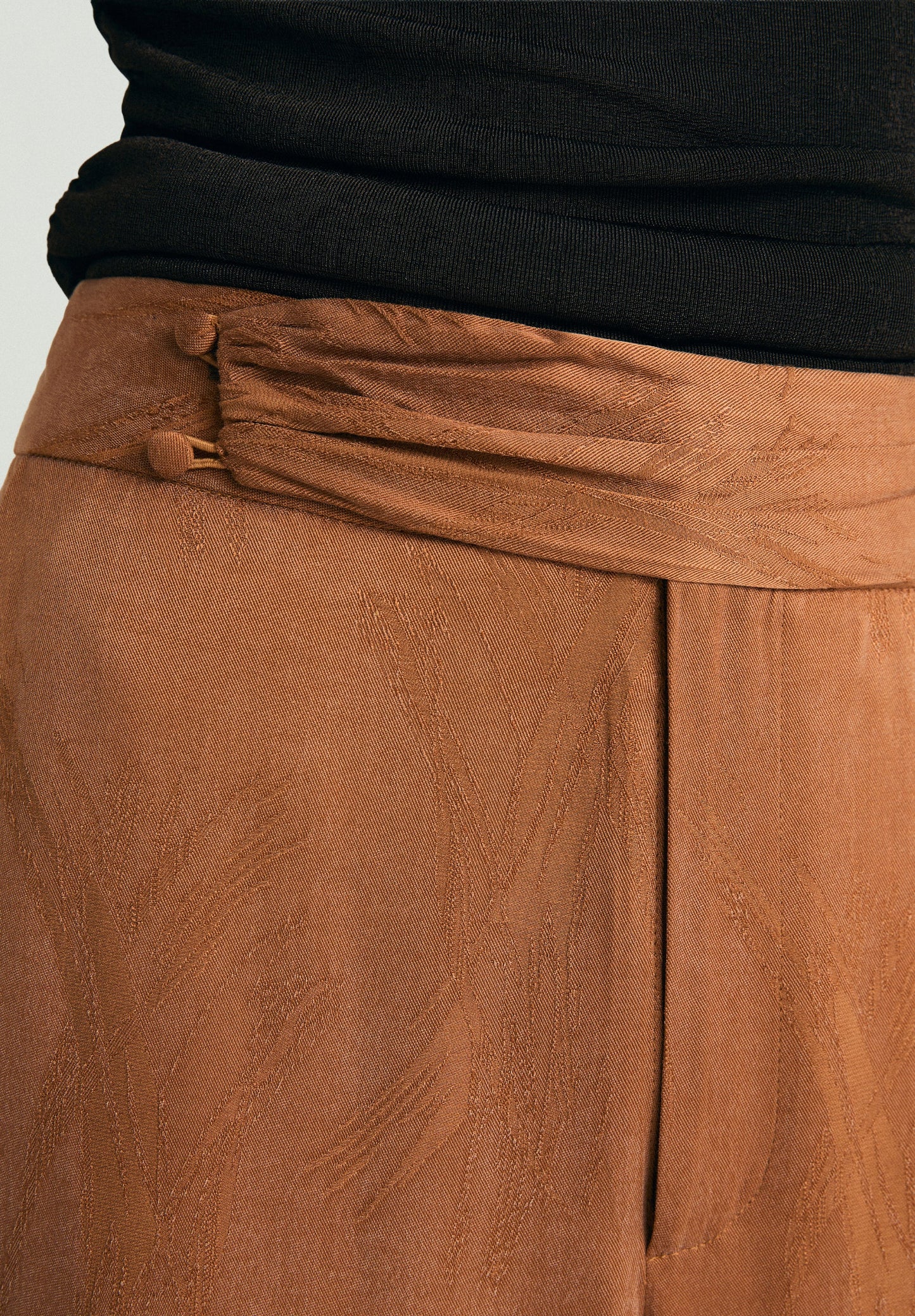 CALÇAS WIDE LEG JACQUARD