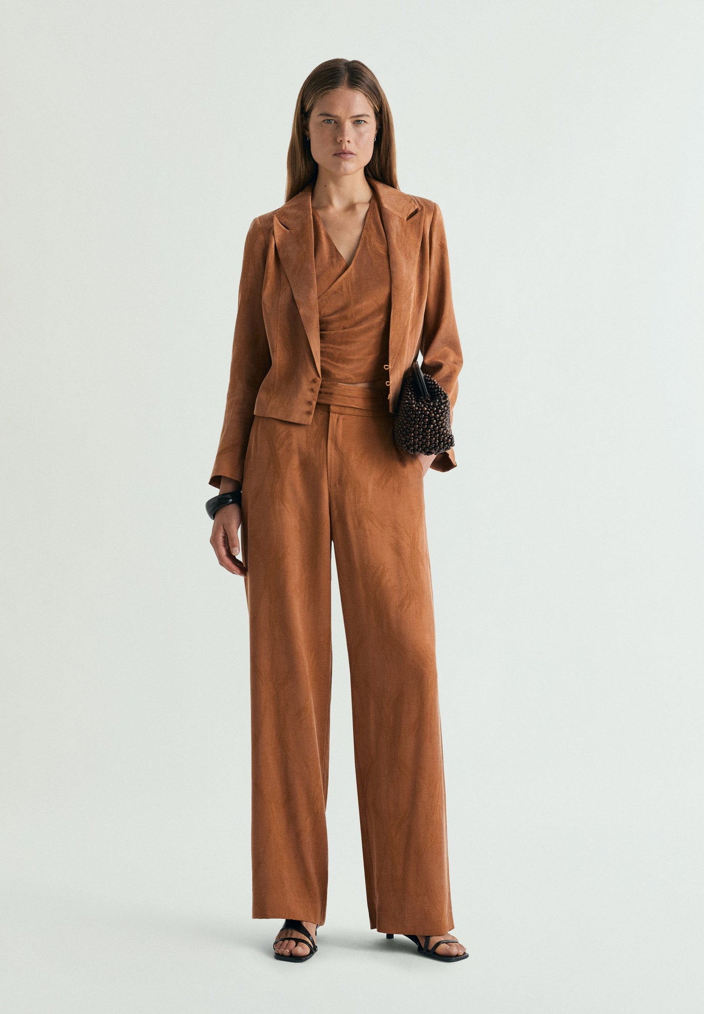CALÇAS WIDE LEG JACQUARD