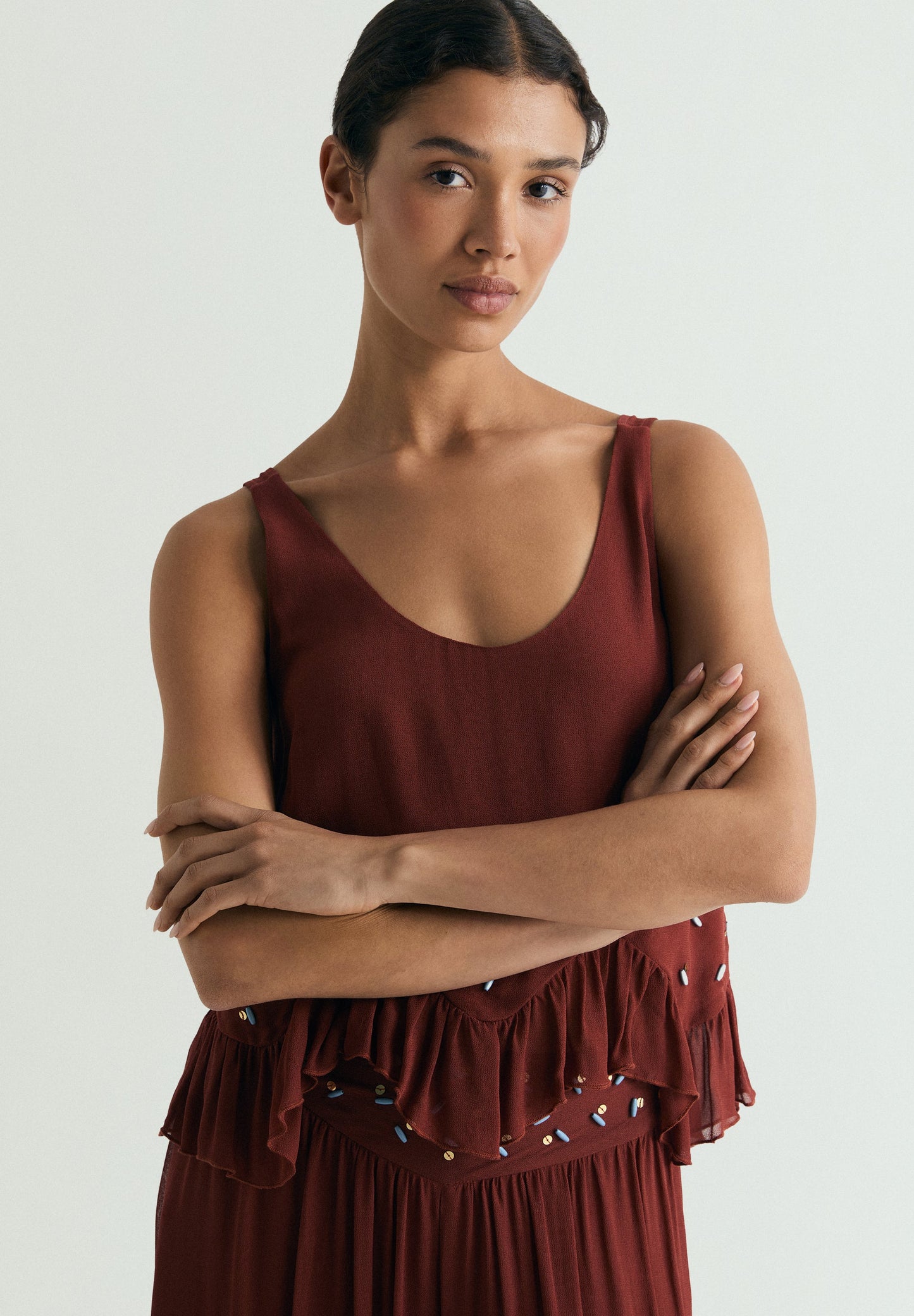 TOP FLUIDO COM APLIQUES