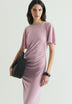 VESTIDO CUPRO COM FRANZIDOS