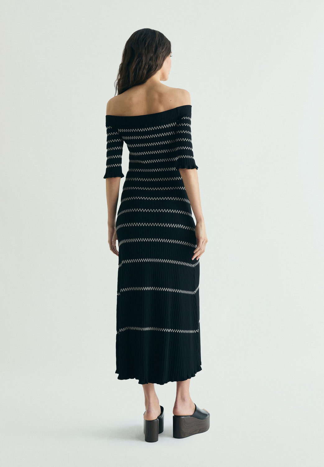 VESTIDO PUNTO ESCOTE BARDOT - Scalpers