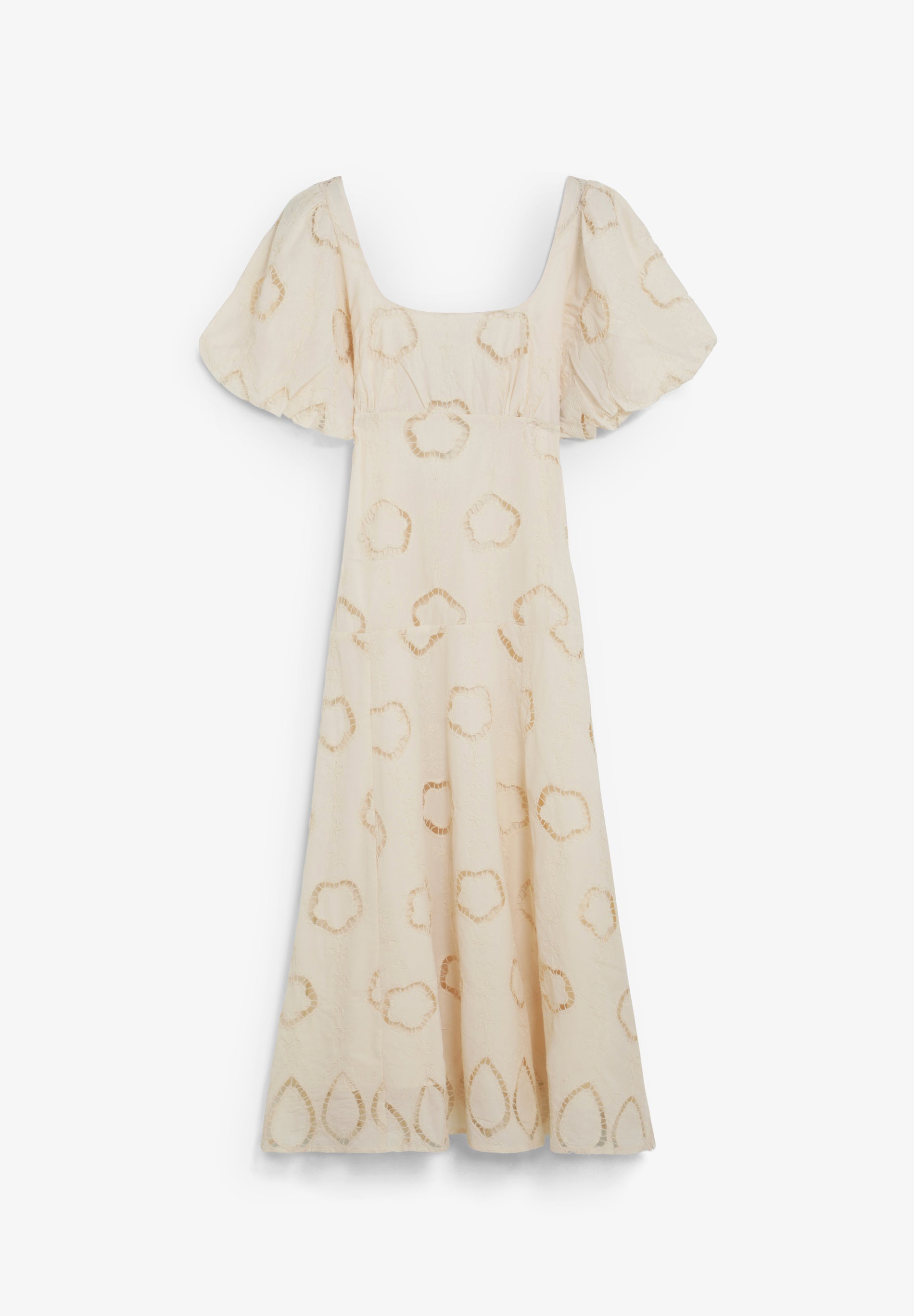 VESTIDO MIDI COM MANGAS ABALONADAS