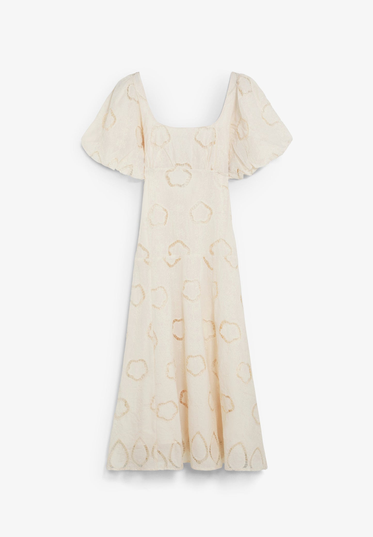 VESTIDO MIDI COM MANGAS ABALONADAS