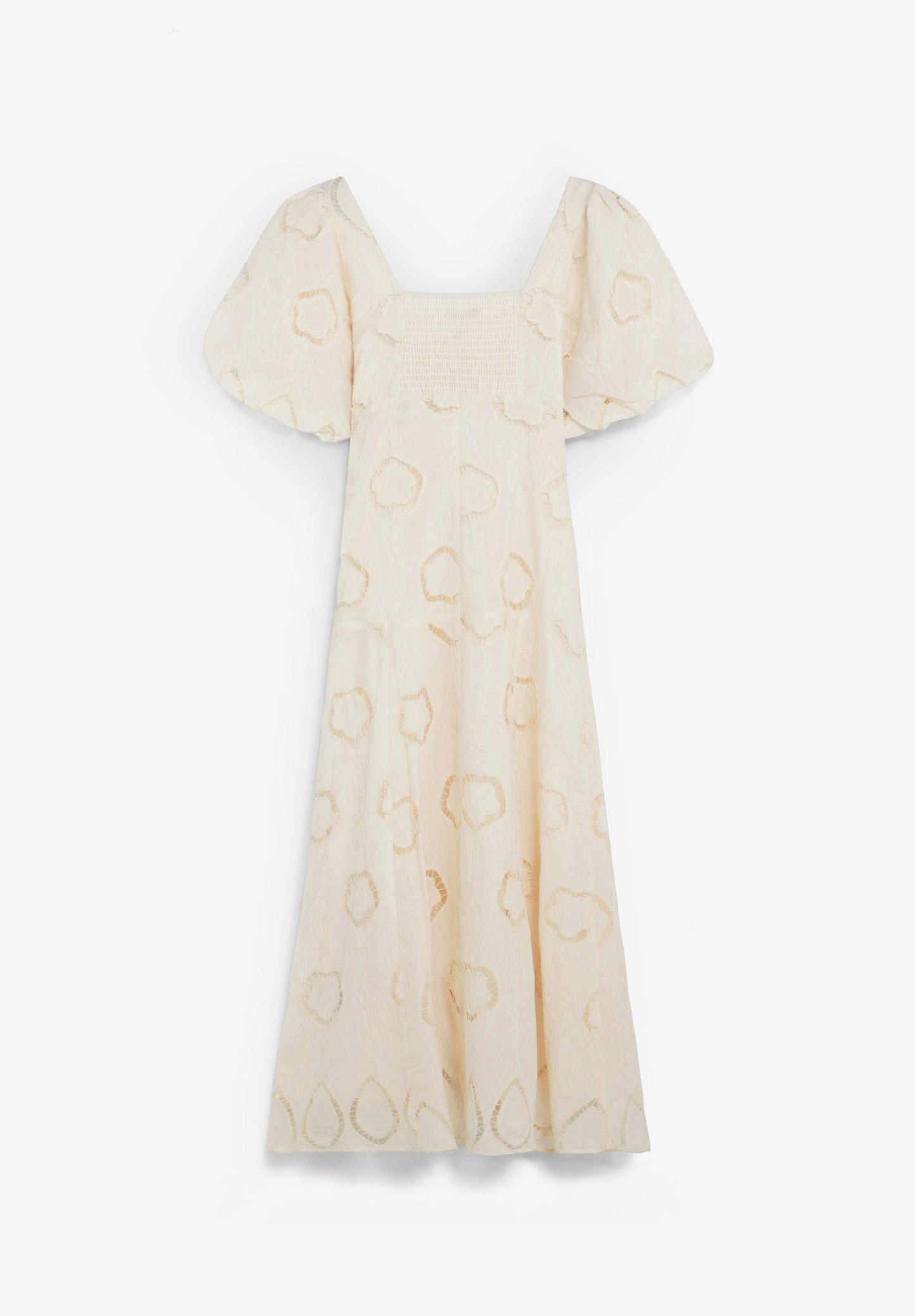 VESTIDO MIDI COM MANGAS ABALONADAS