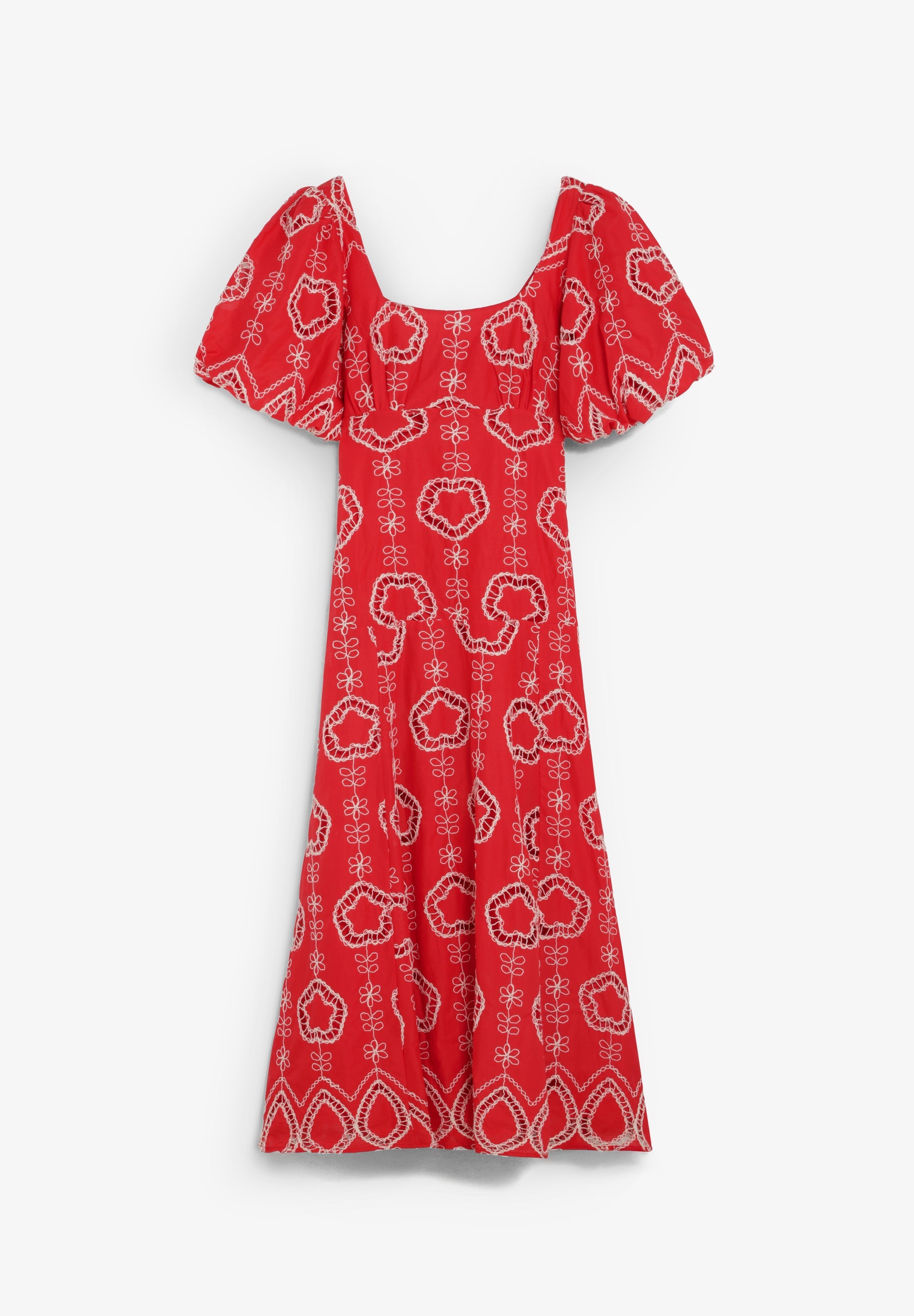 VESTIDO MIDI COM MANGAS ABALONADAS