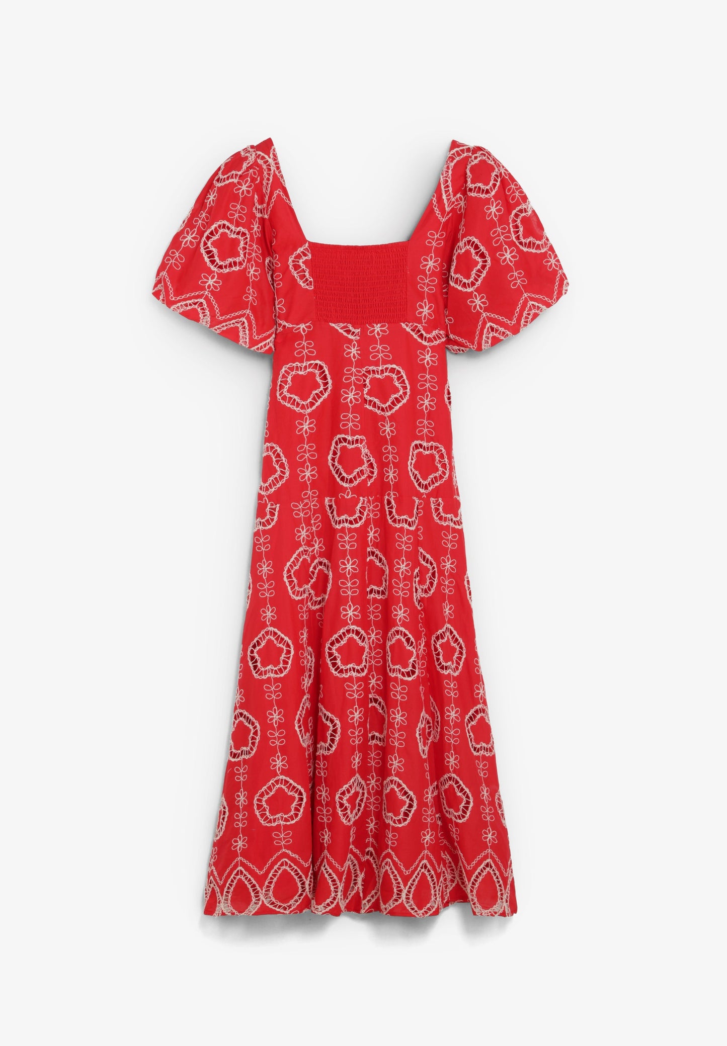 VESTIDO MIDI COM MANGAS ABALONADAS