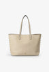 BOLSA DE PELE SHOPPER COM APLIQUES