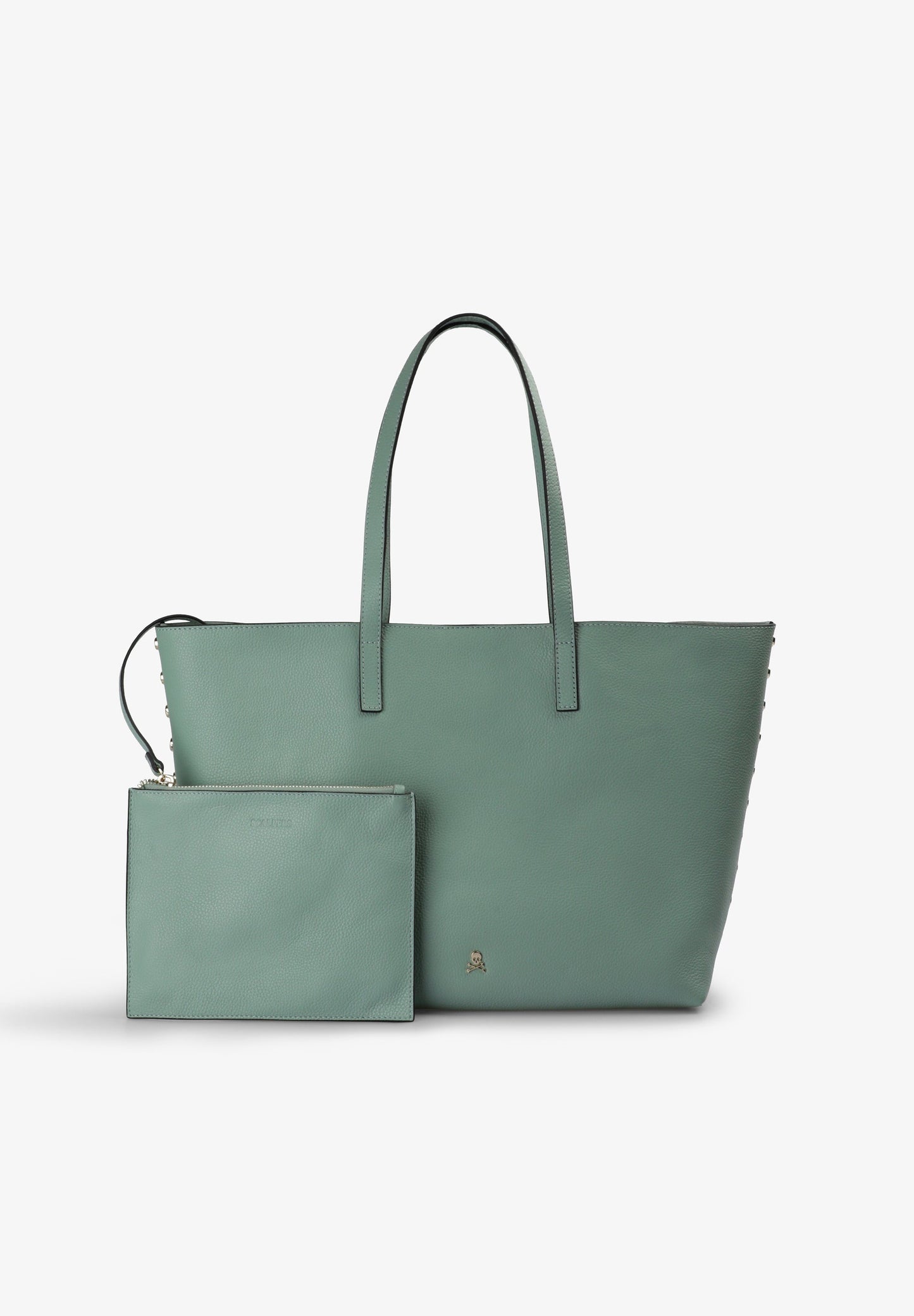 BOLSA DE PELE SHOPPER COM APLIQUES