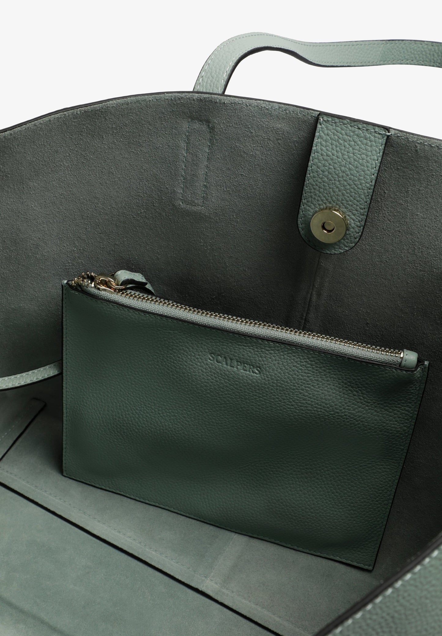 BOLSA DE PELE SHOPPER COM APLIQUES