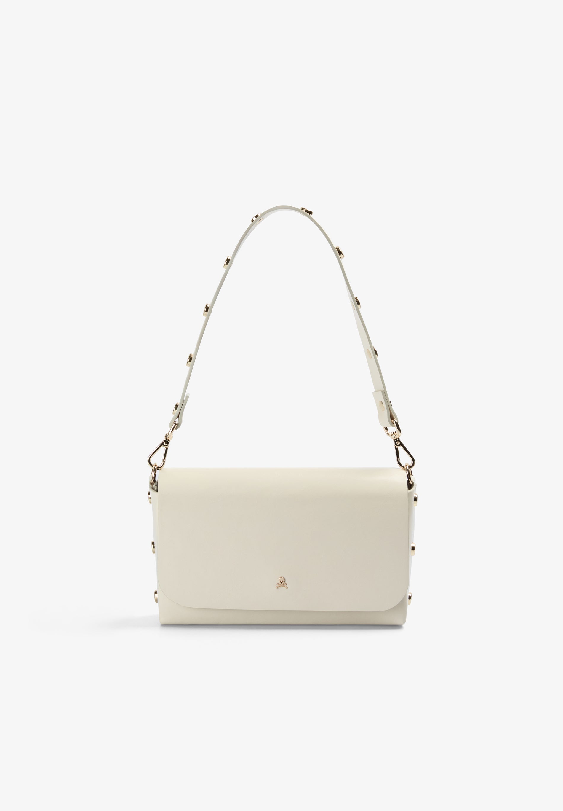 BOLSA MINI EM PELE COM TACHAS