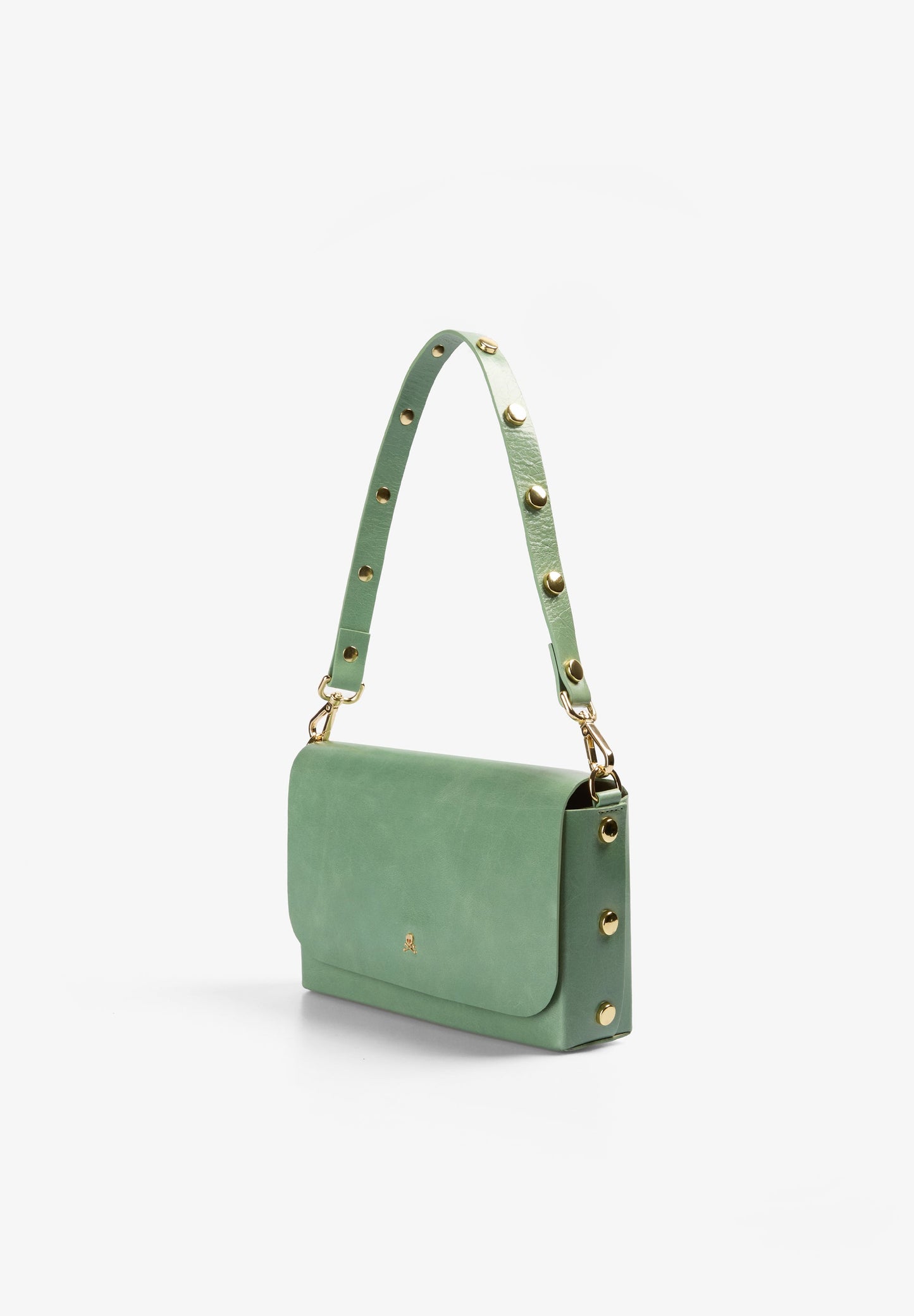 BOLSA MINI EM PELE COM TACHAS