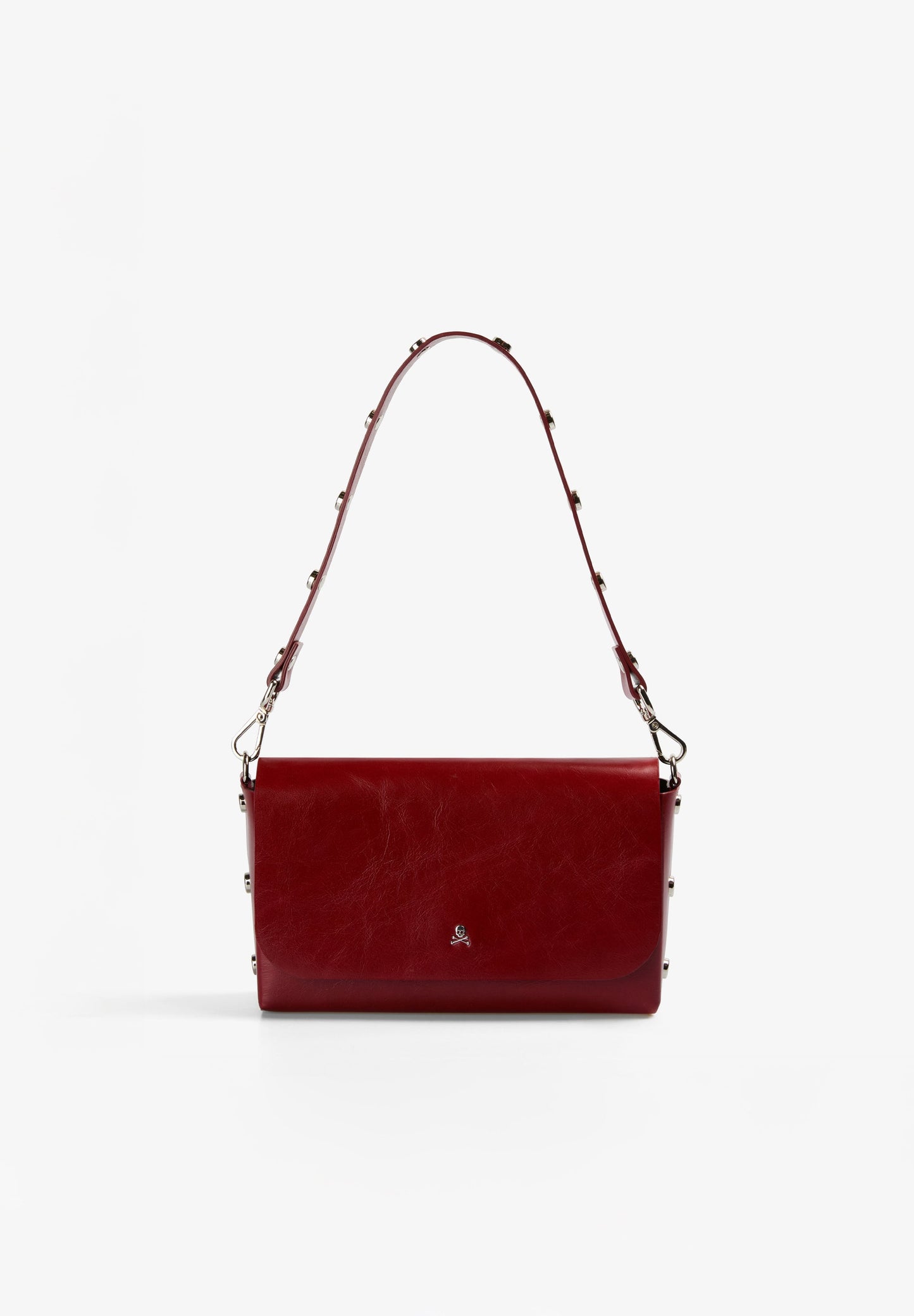 BOLSA MINI EM PELE COM TACHAS