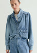 CASACO DENIM COM MANGAS ABALONADAS