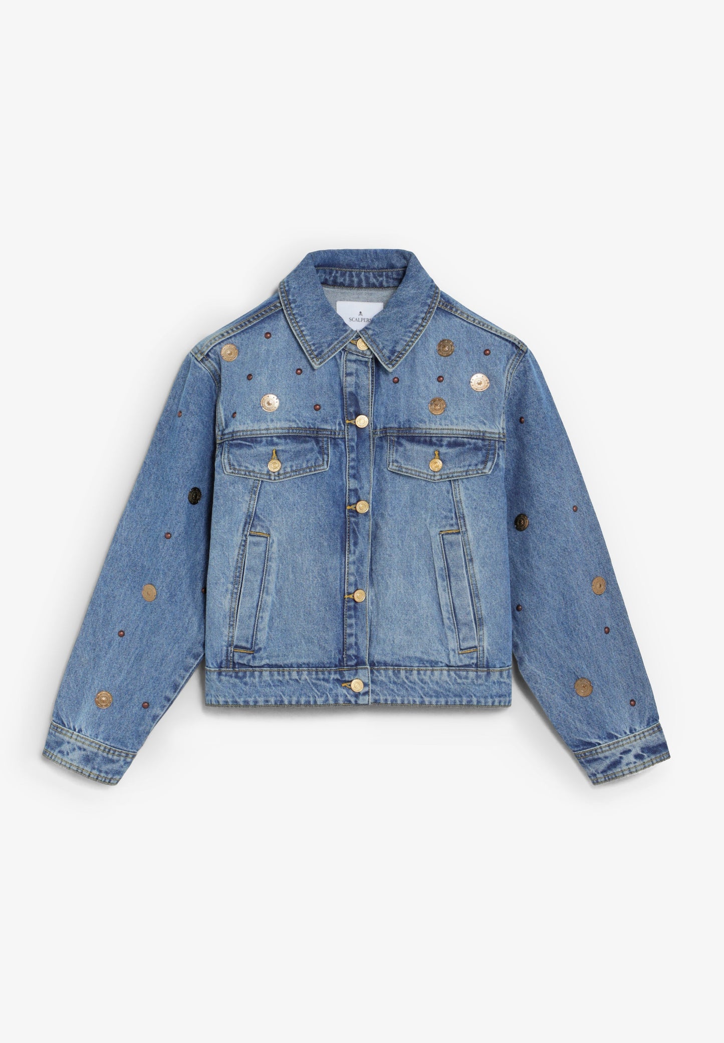 CARDIGAM JEANS COM TACHAS