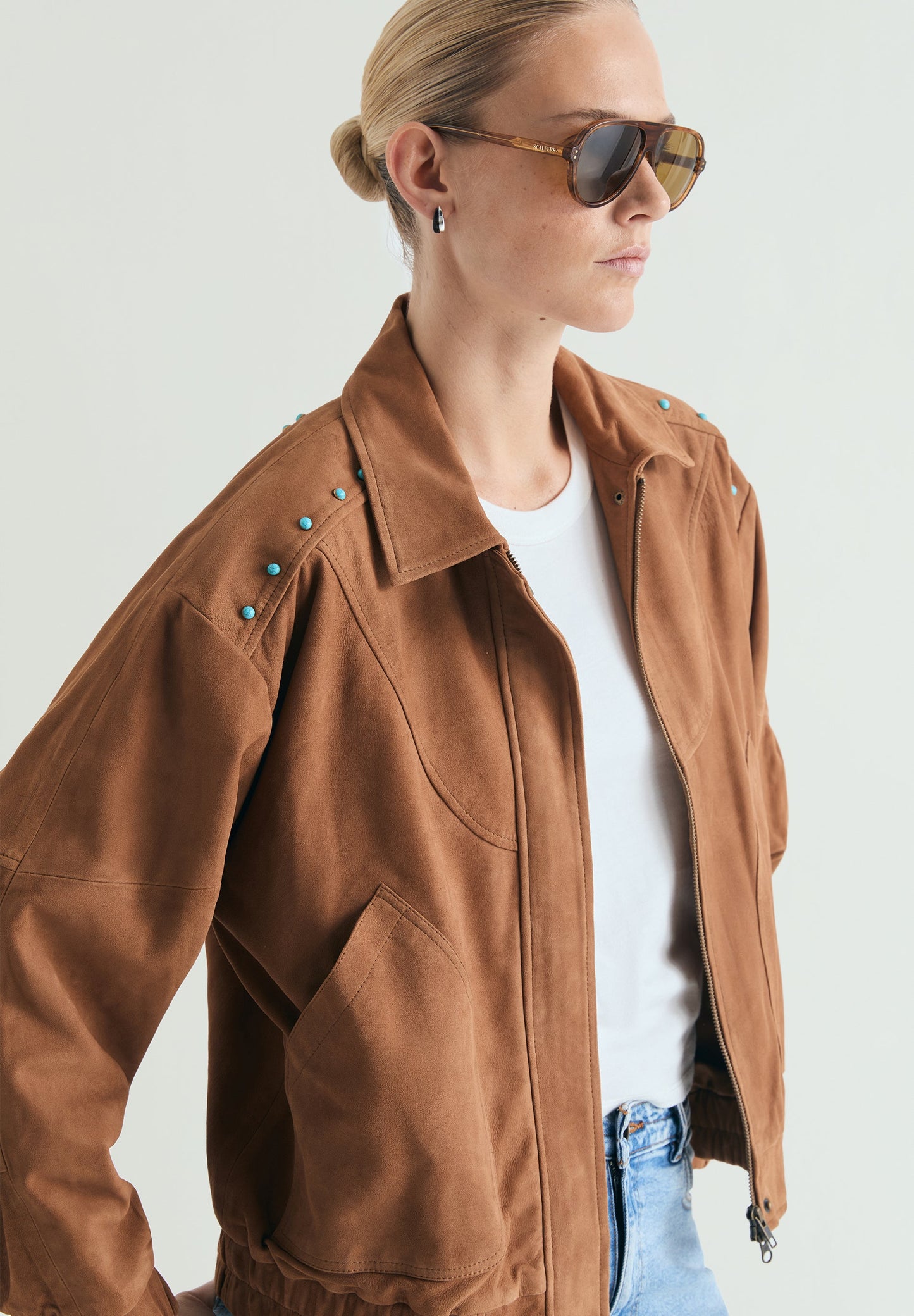 CARDIGAN BOMBER CAMURÇA TACHAS