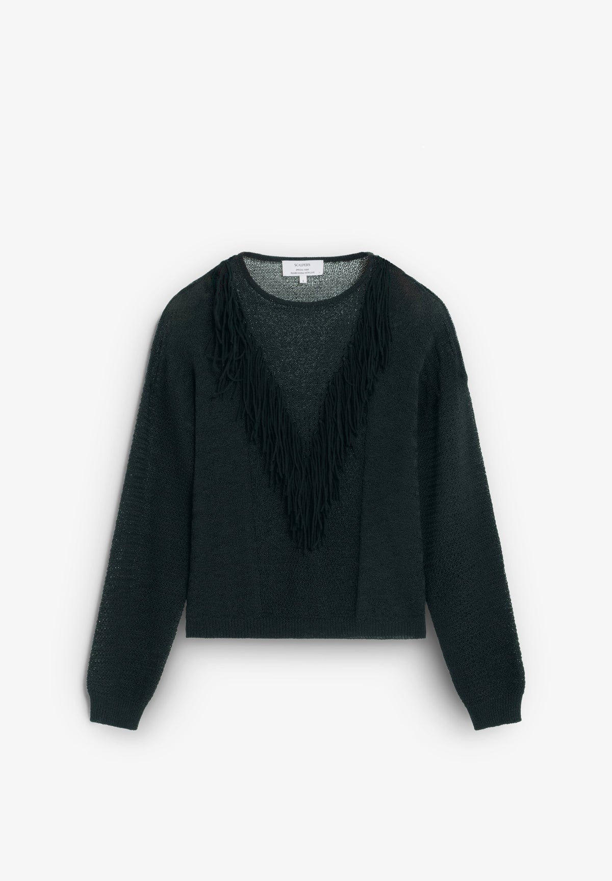 SWEATER DE RENDILHADO COM FRANJAS