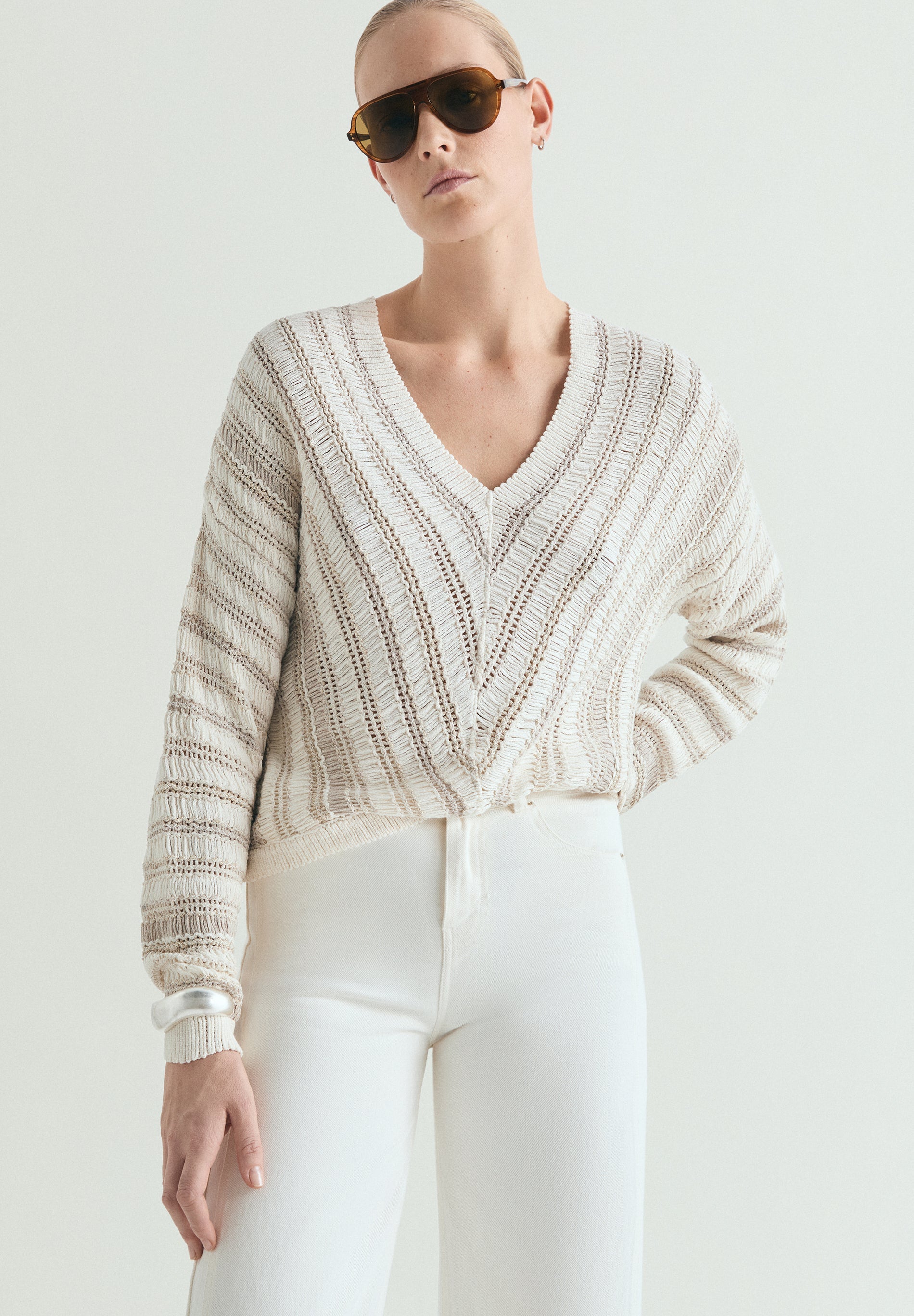 SWEATER ÀS RISCAS MULTICOLOR