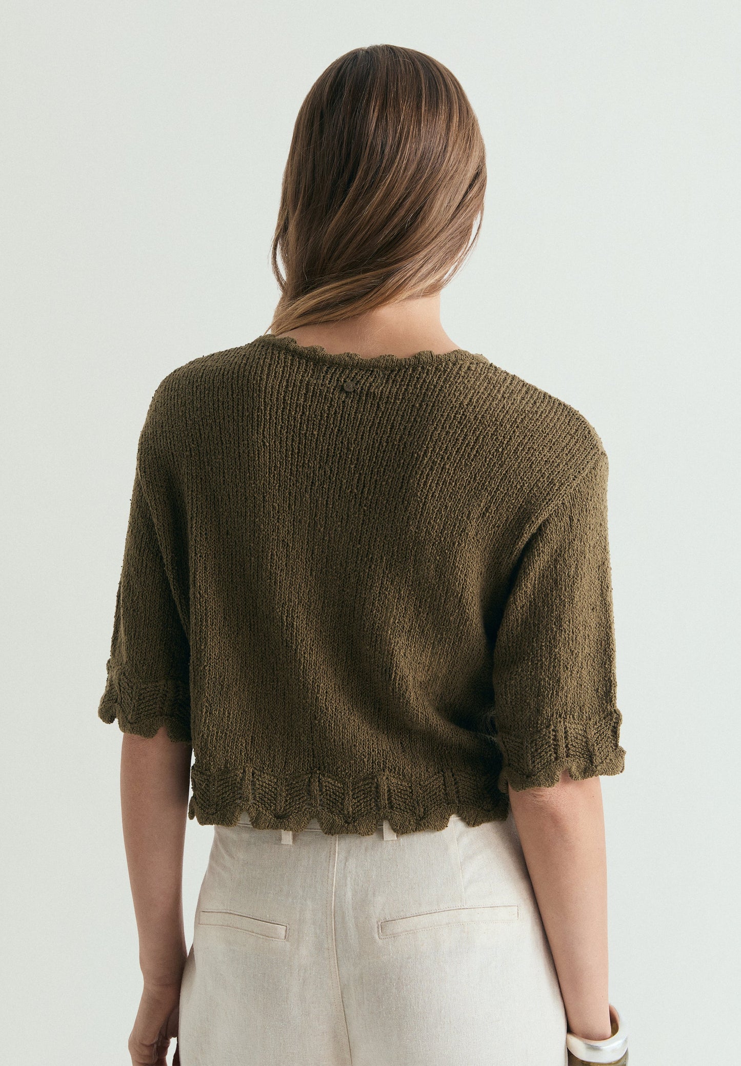 SWEATER DE MANGA CURTA CROPPED