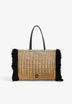 BOLSA TOTE EM FIBRA NATURAL COM FRANJAS