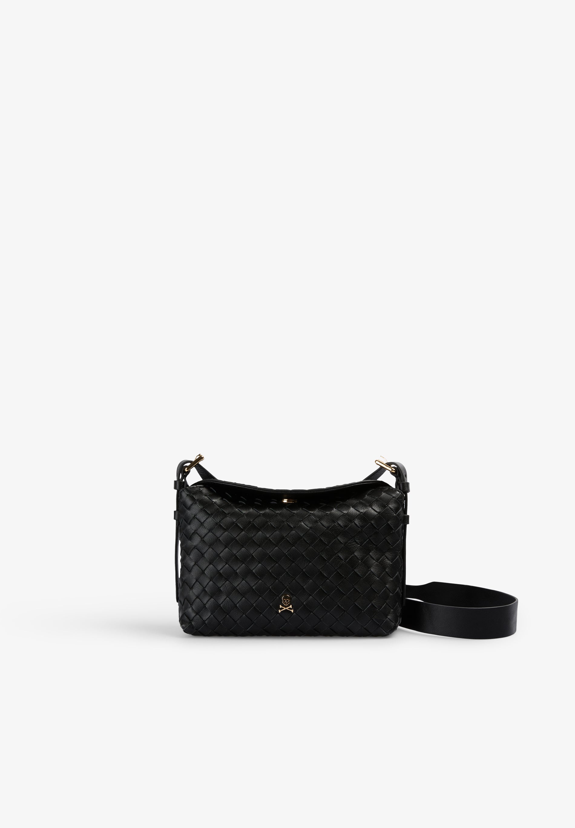 BOLSA A TIRACOLO EM PELE TRANÇADA