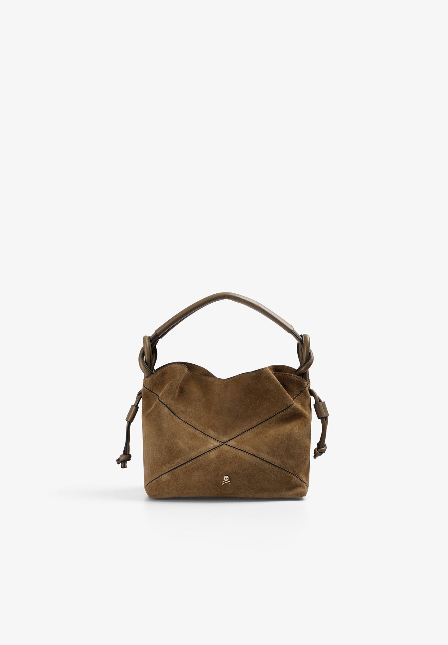 BOLSA BUCKET BAG EM PELE