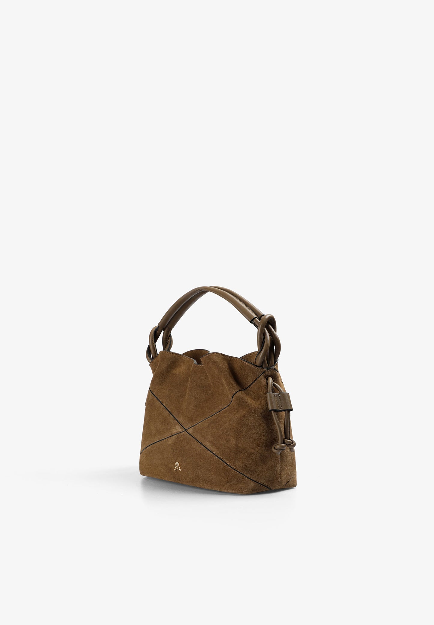 BOLSA BUCKET BAG EM PELE