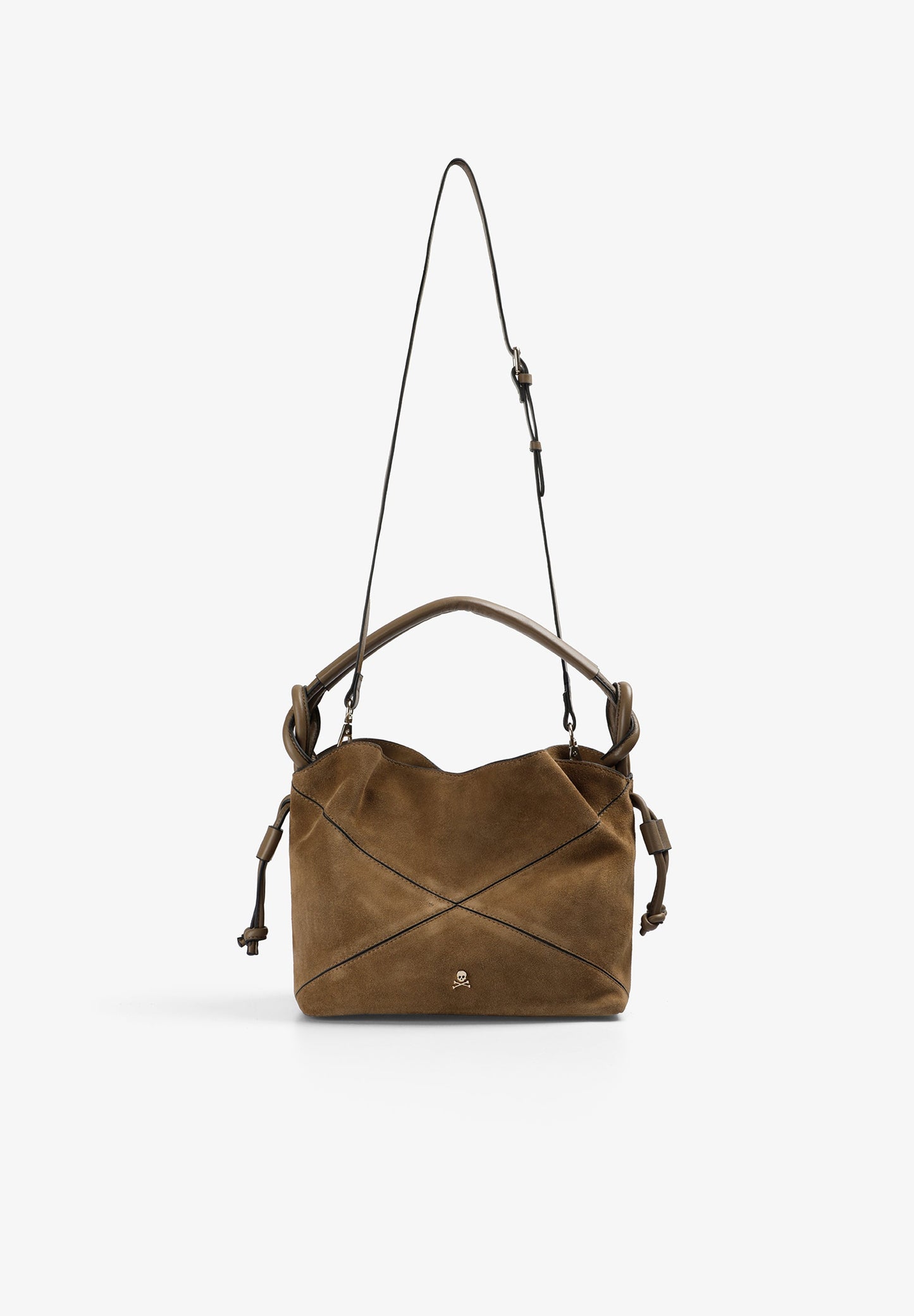 BOLSA BUCKET BAG EM PELE