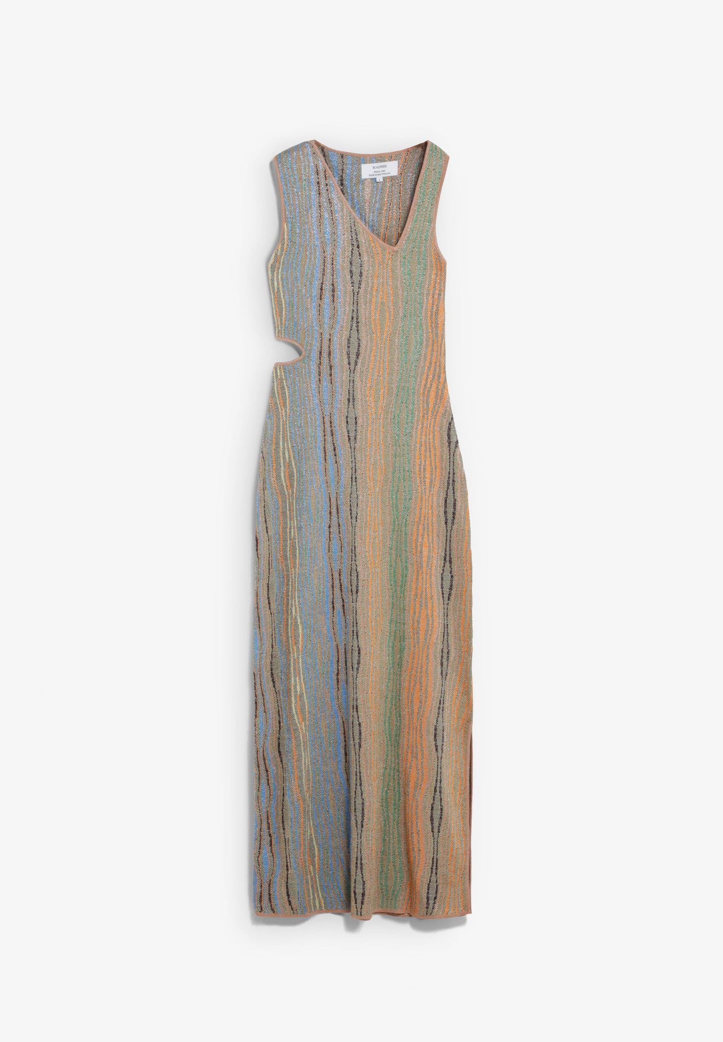 VESTIDO COMPRIDO JACQUARD COM CUT OUT
