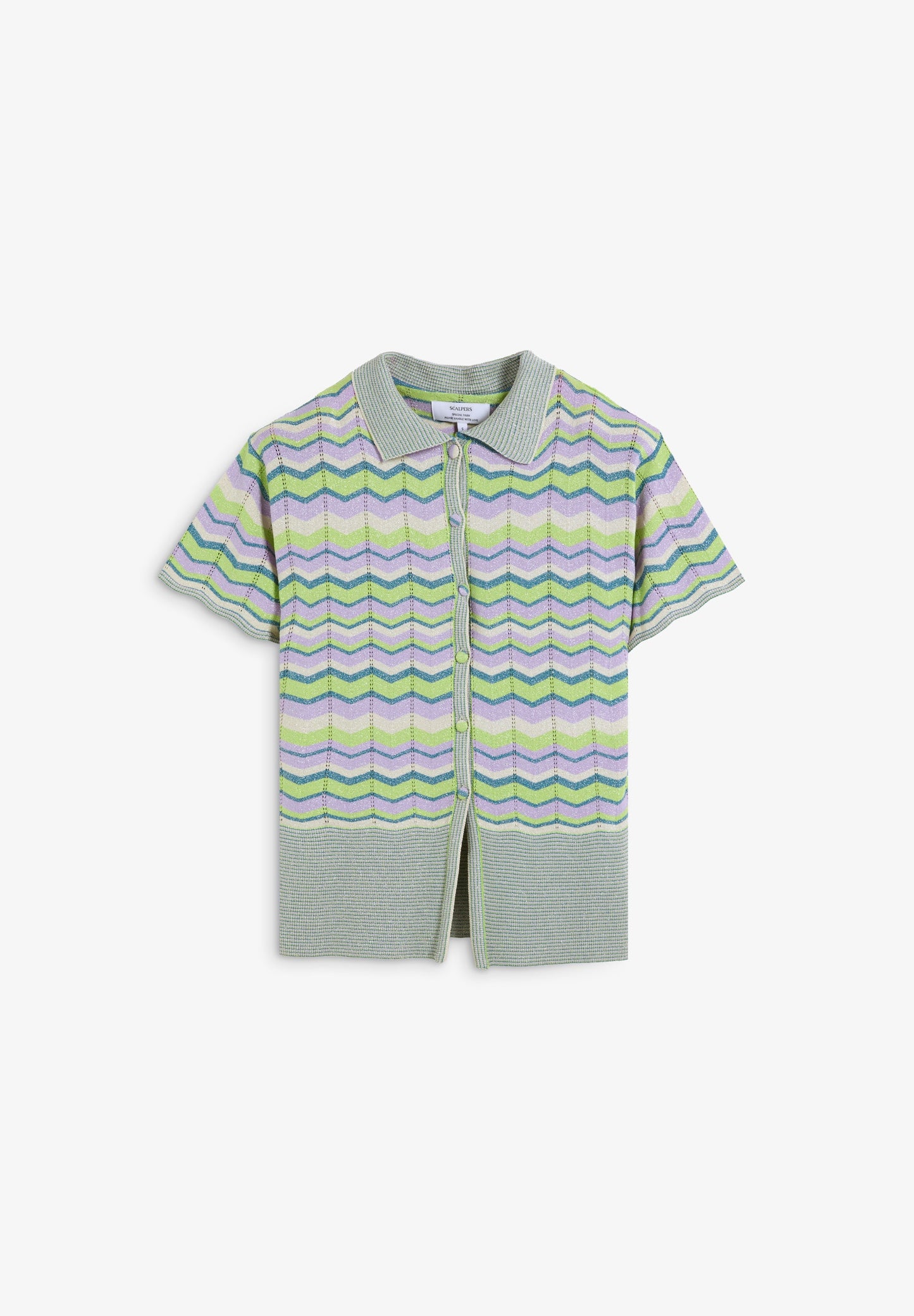CAMISA POLO DE MALHA COM FIO METALIZADO