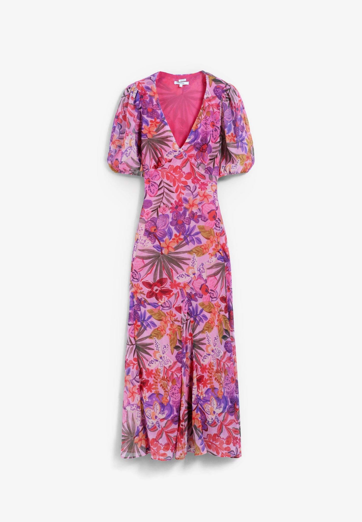 VESTIDO MAXI COM PADRÃO FLORAL