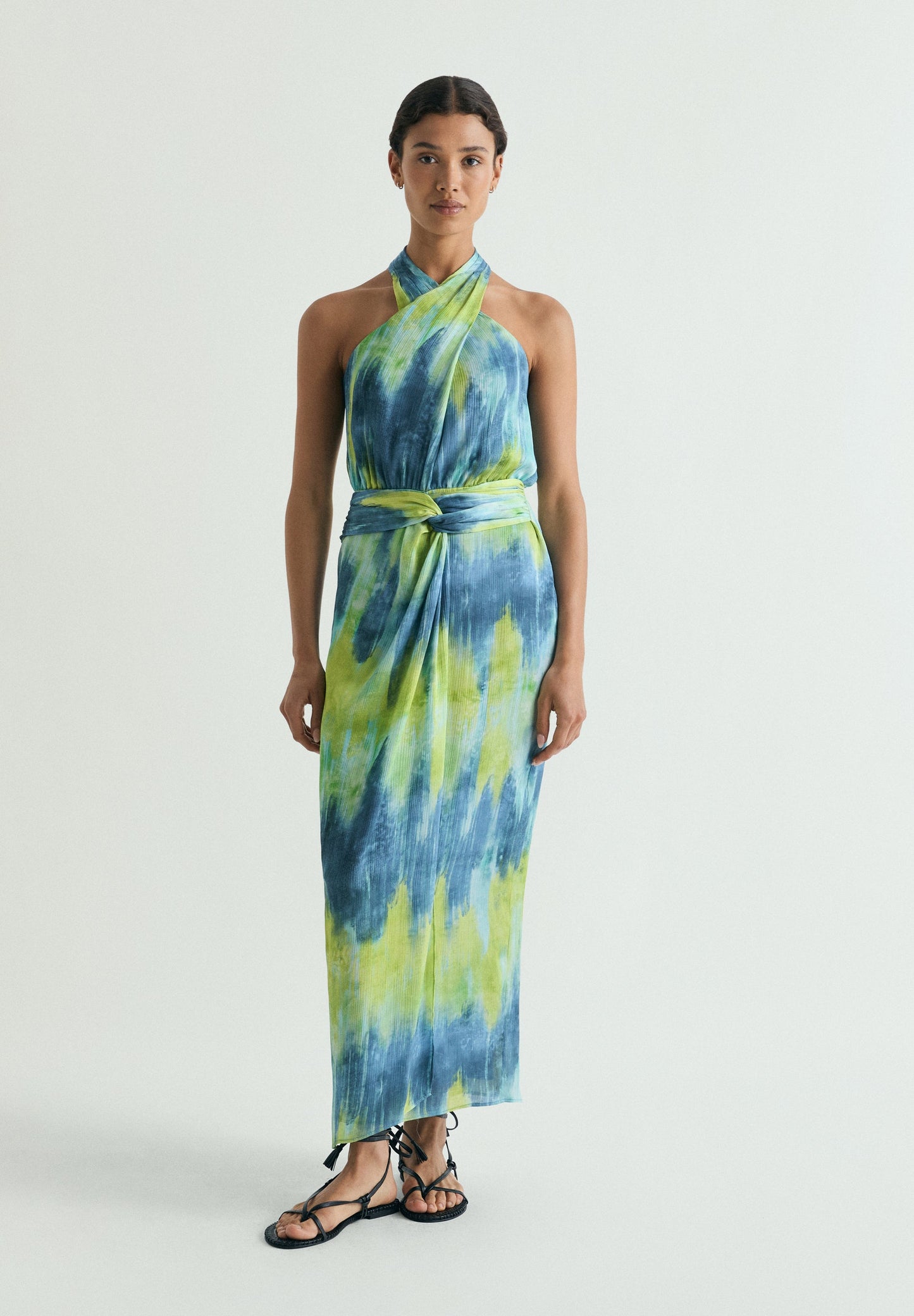 VESTIDO MIDI TIE DYE COM NÓ
