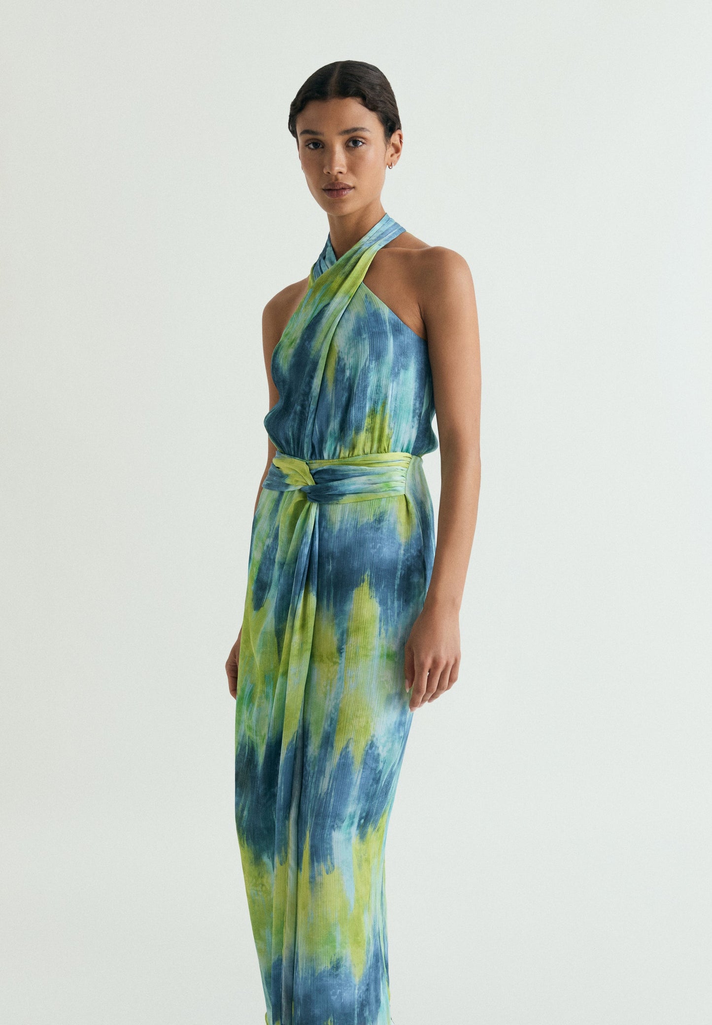 VESTIDO MIDI TIE DYE COM NÓ