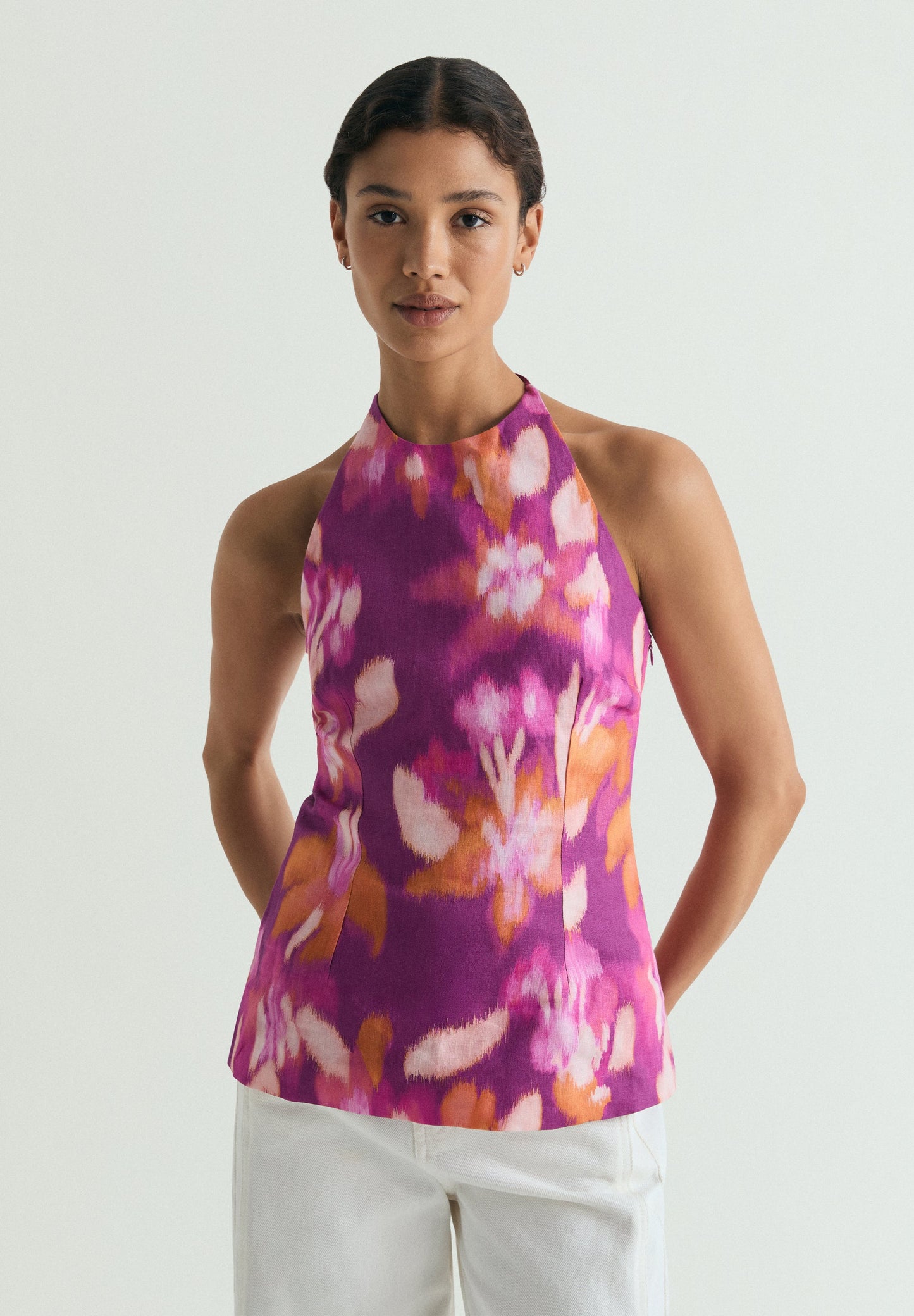TOP DE LINHO COM ESTAMPADO FLORAL